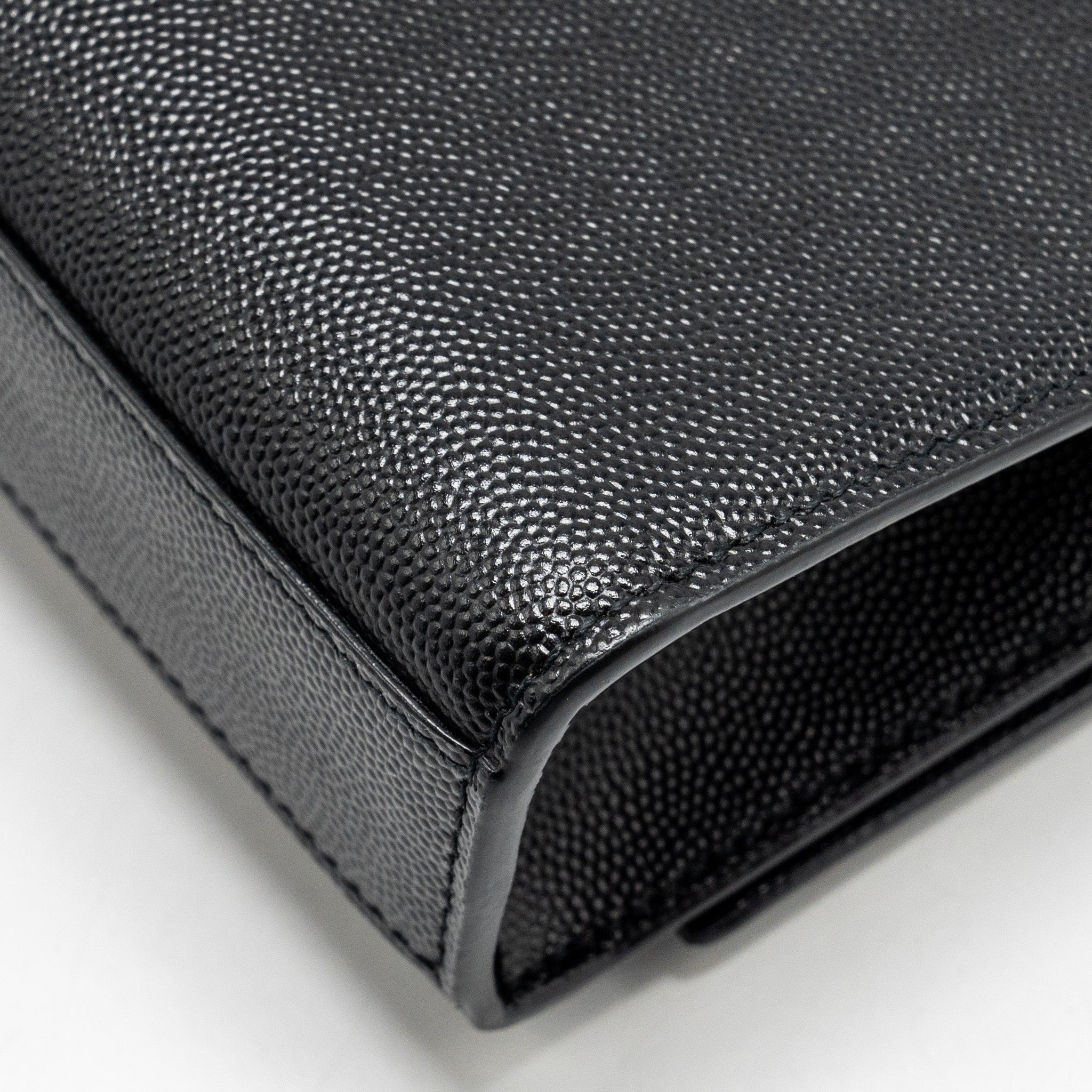 SAINT LAURENT/YSL MEDIUM KATE BAG GRAINED CALFSKIN BLACK GHW