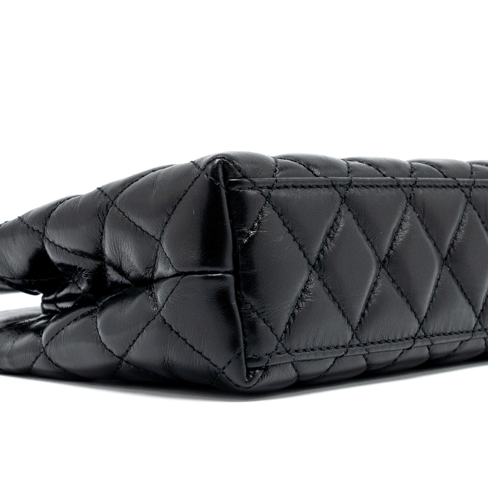 CHANEL 24P MINI SHOPPING TOTE CALFSKIN BLACK GHW (MICROCHIP)