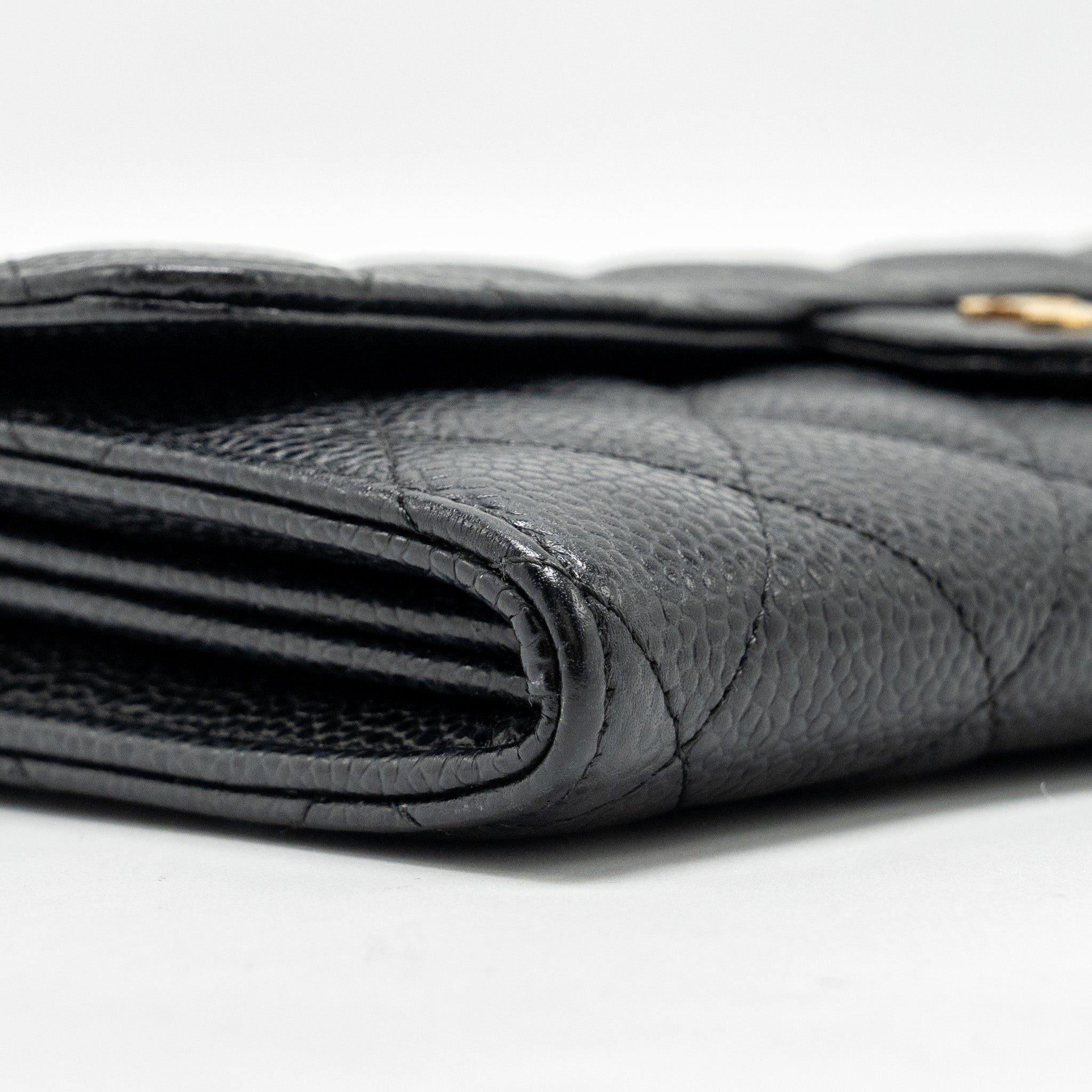 CHANEL CLASSIC FLAP LONG WALLET CAVIAR BLACK GHW