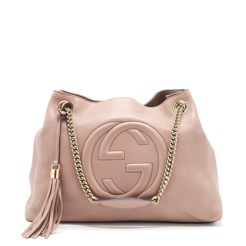 GUCCI SOHO CHAIN SHOULDER BAG LIGHT PINK GHW