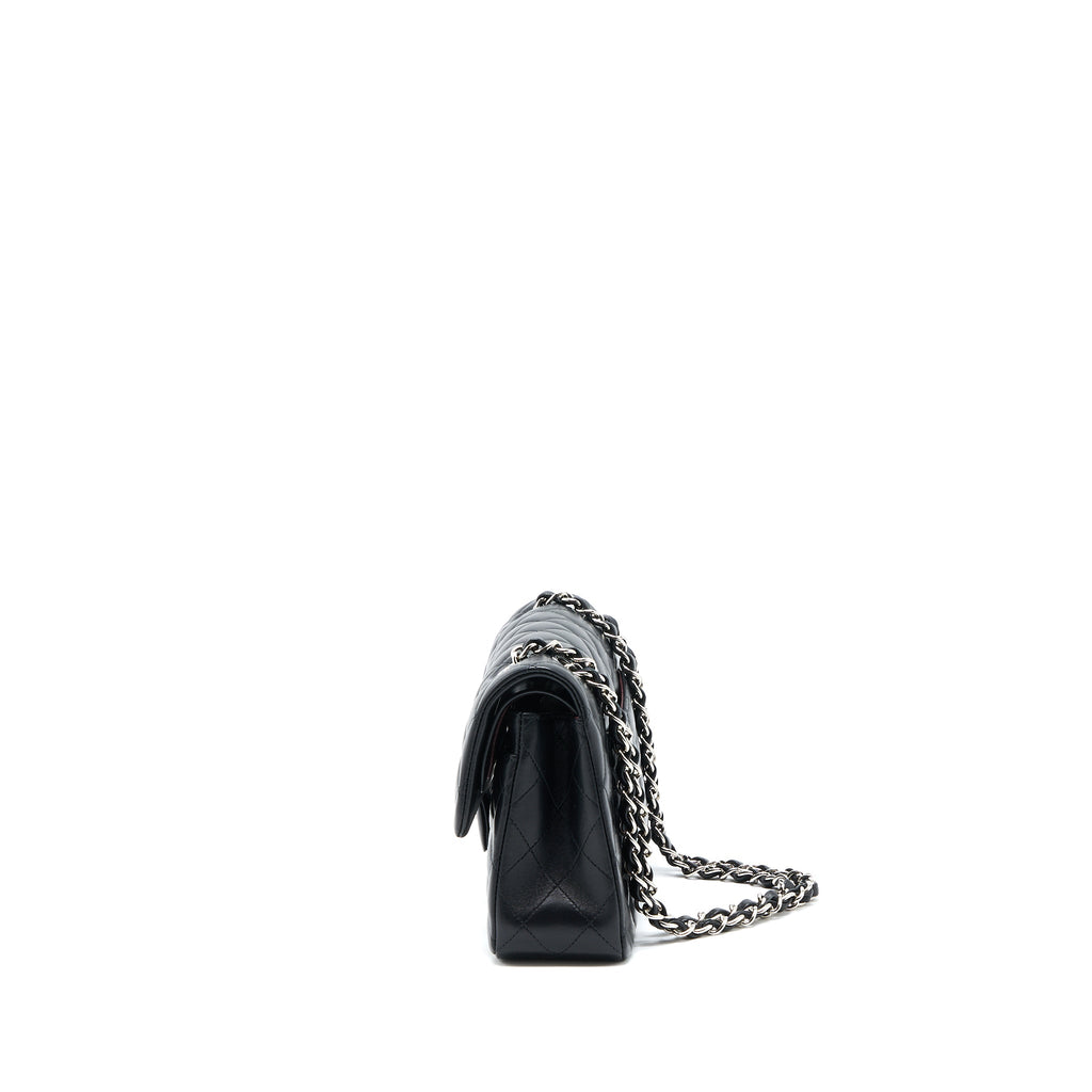 CHANEL SMALL CLASSIC DOUBLE FLAP BAG LAMBSKIN BLACK SHW