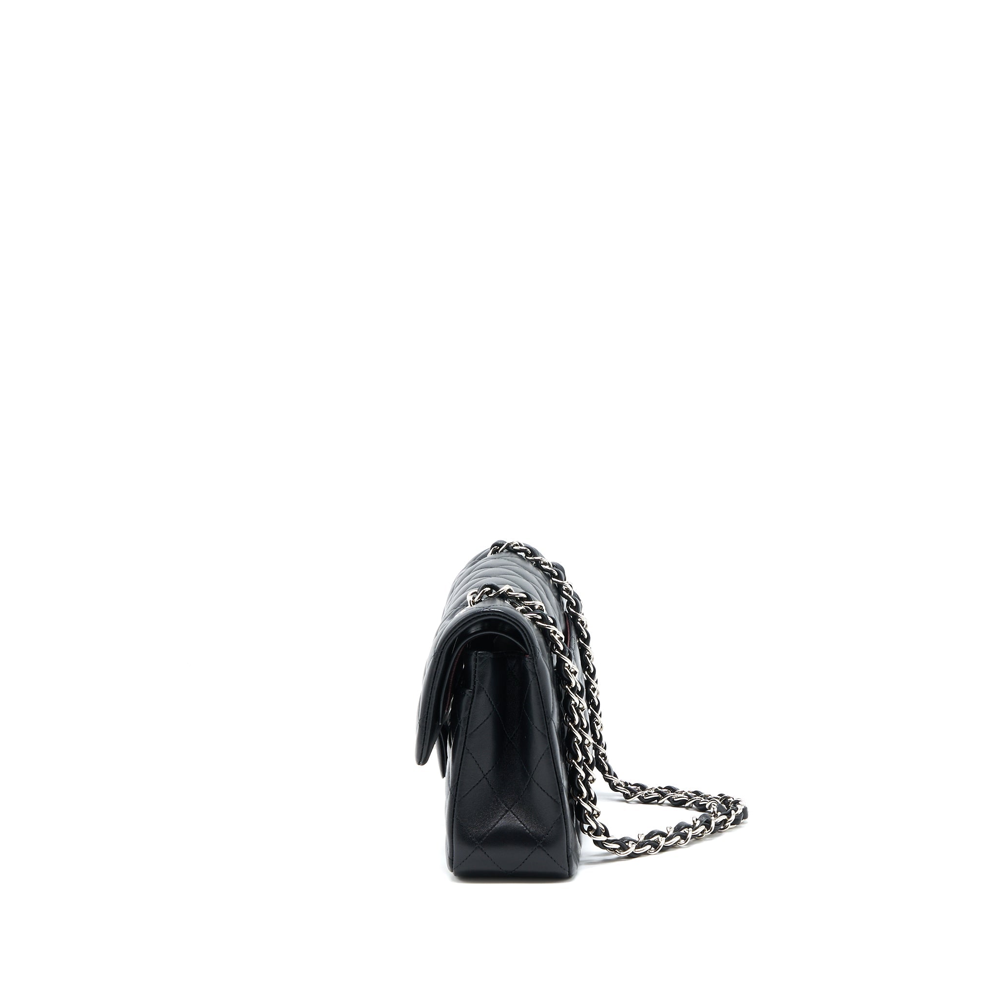 CHANEL SMALL CLASSIC DOUBLE FLAP BAG LAMBSKIN BLACK SHW