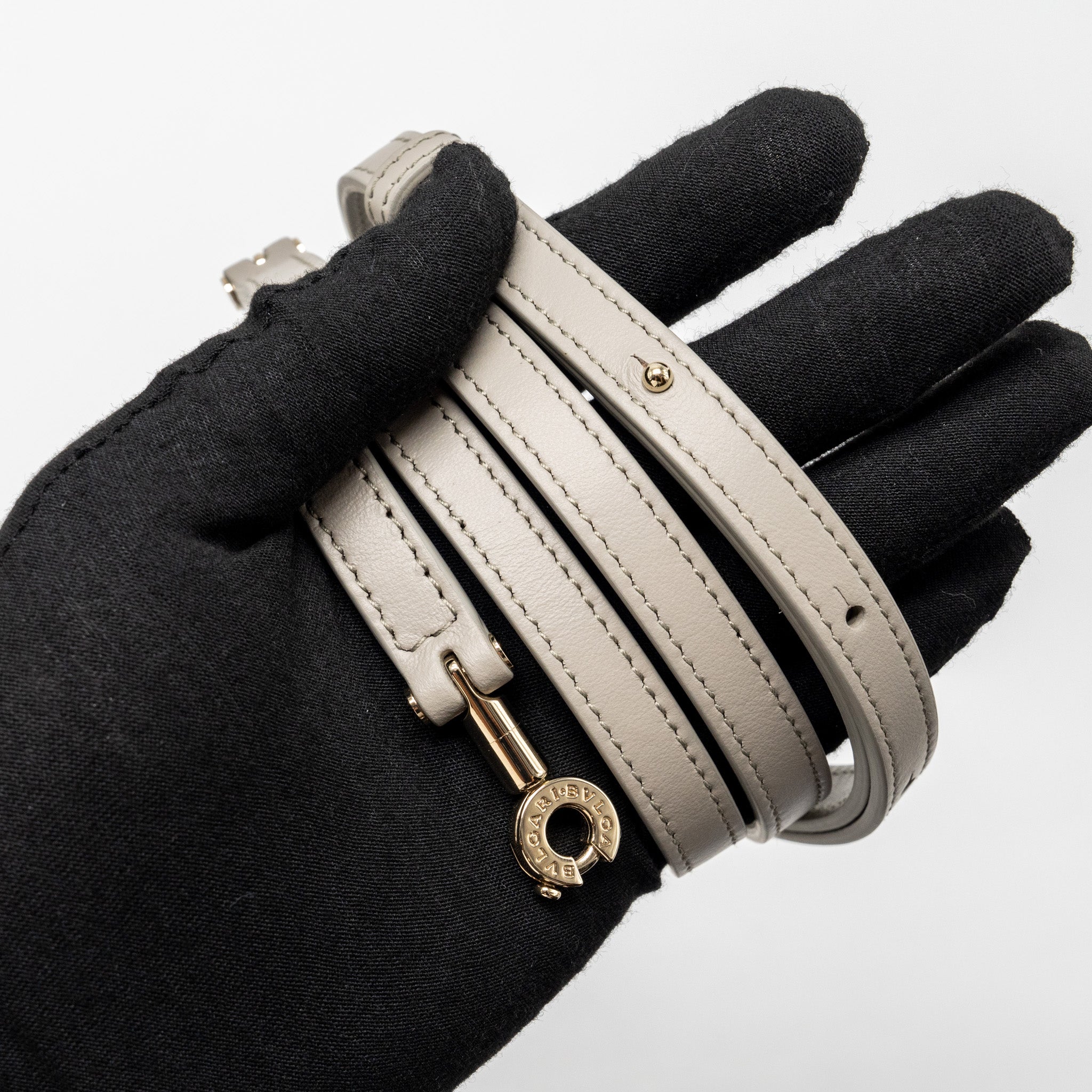 BVLGARI SERPENTINE TOP HANDLE BAG SMOOTH CALFSKIN GREY GHW