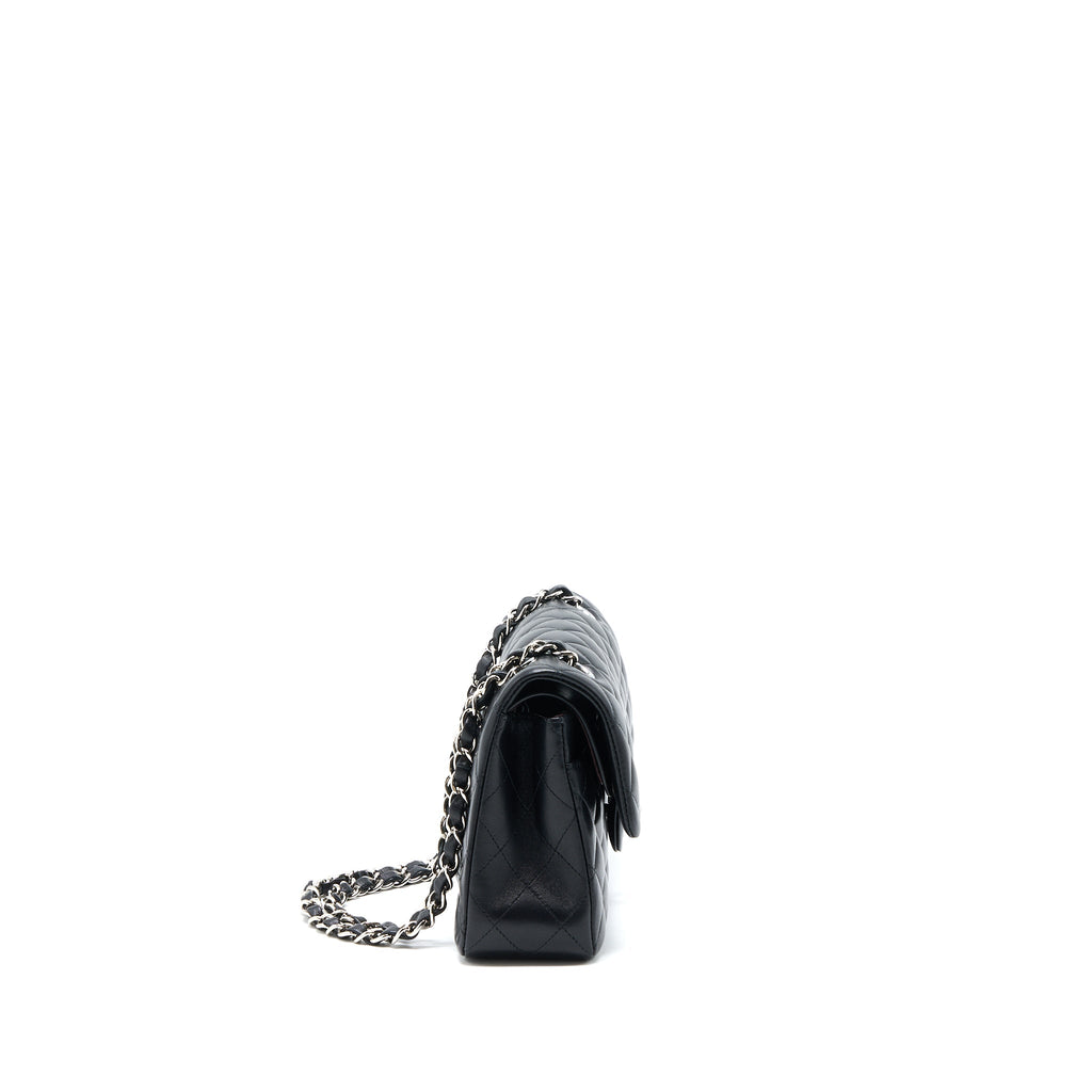 CHANEL SMALL CLASSIC DOUBLE FLAP BAG LAMBSKIN BLACK SHW