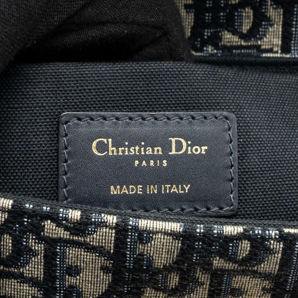 DIOR MINI 30 MONTAIGNE BOX BAG CANVAS / CALFSKIN BLUE OBLIQUE JACQUARD GHW