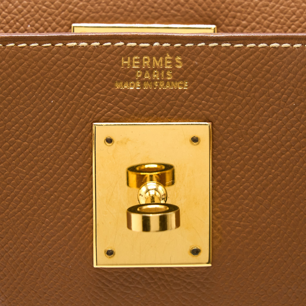 HERMES KELLY 32 SELLIER EPSOM GOLD GHW