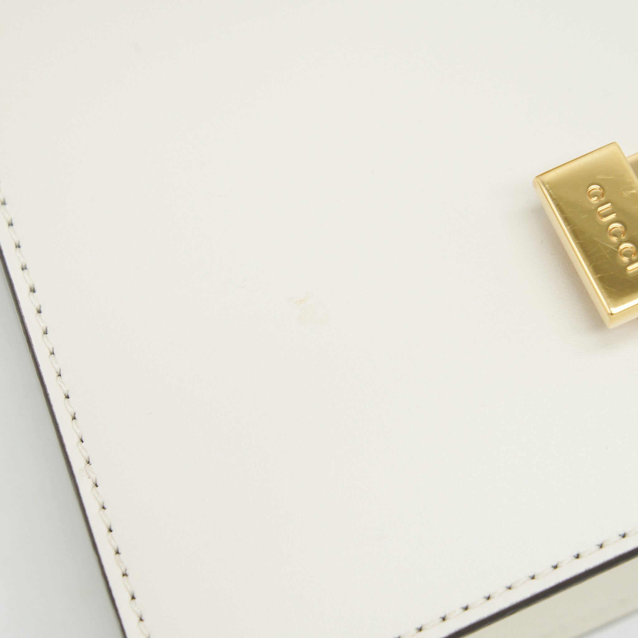 GUCCI MINI TOP HANDLE SYLVIE BAG WHITE GHW