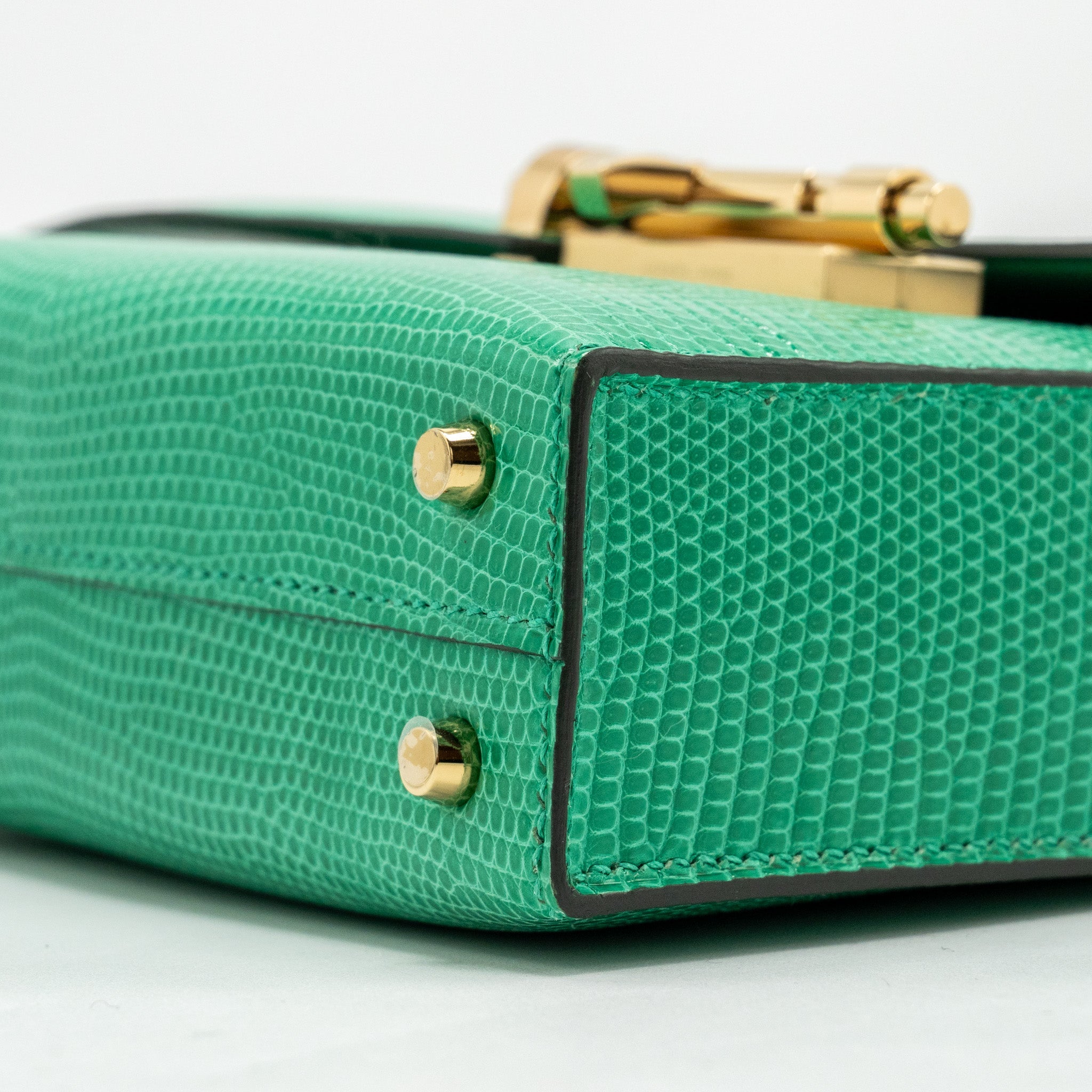 HERMES MINI VERROU LIZARD NILOTICUS LISSE 6W MENTHI GHW