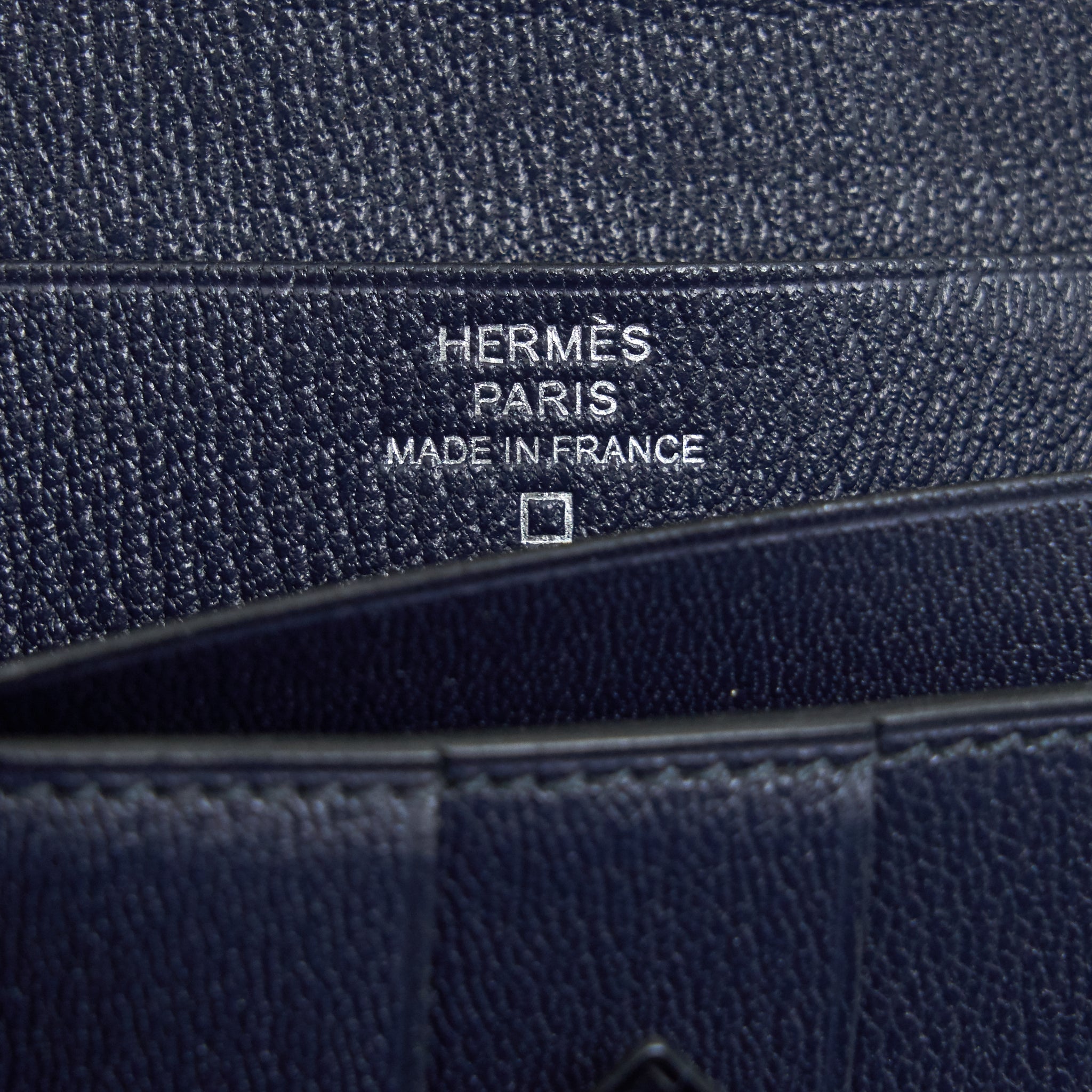 HERMES ALLIGATOR BEARN WALLET BLUE MARINE SHW