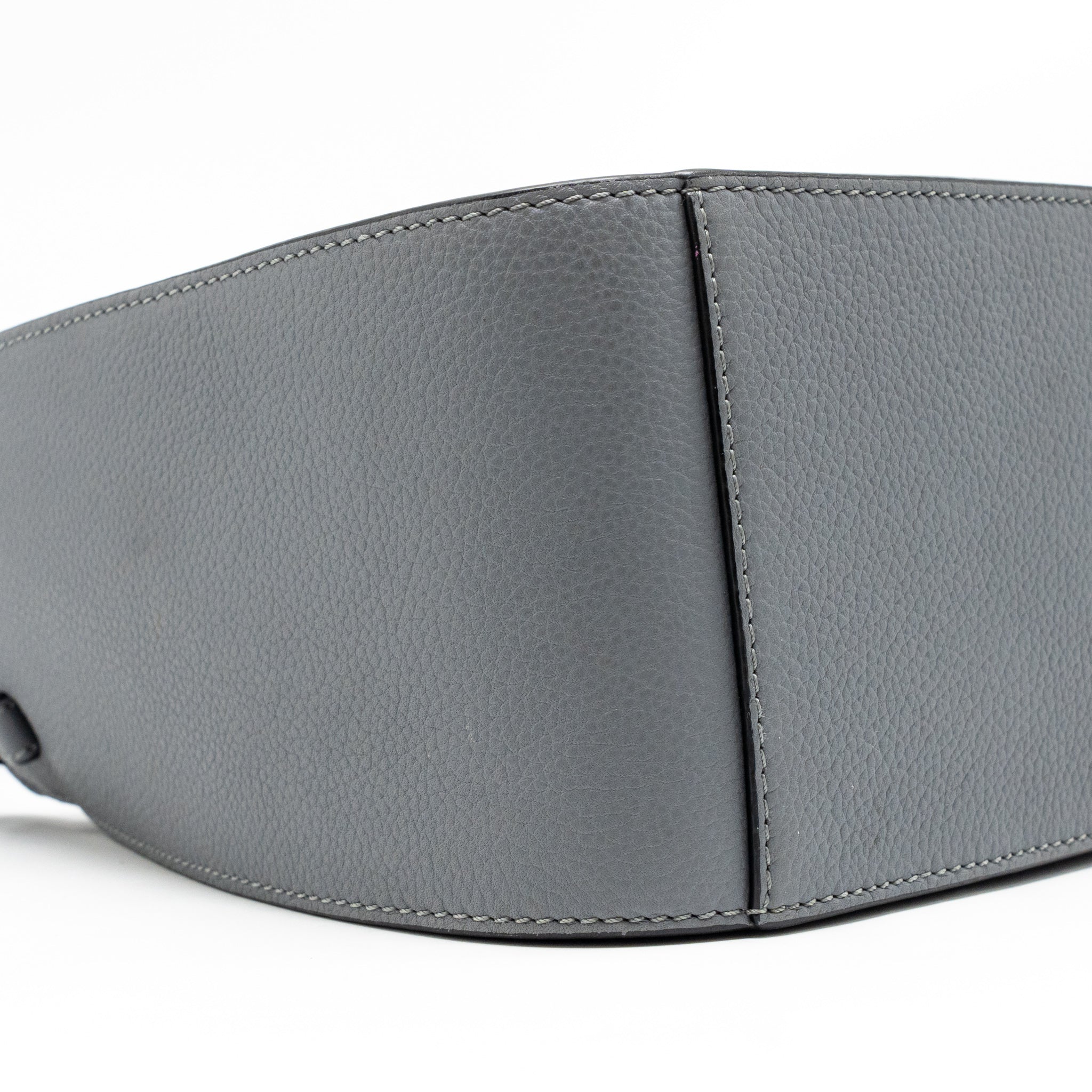 LOEWE MINI HAMMOCK DRAWSTRING BAG GRAINED CALFSKIN GREY GHW