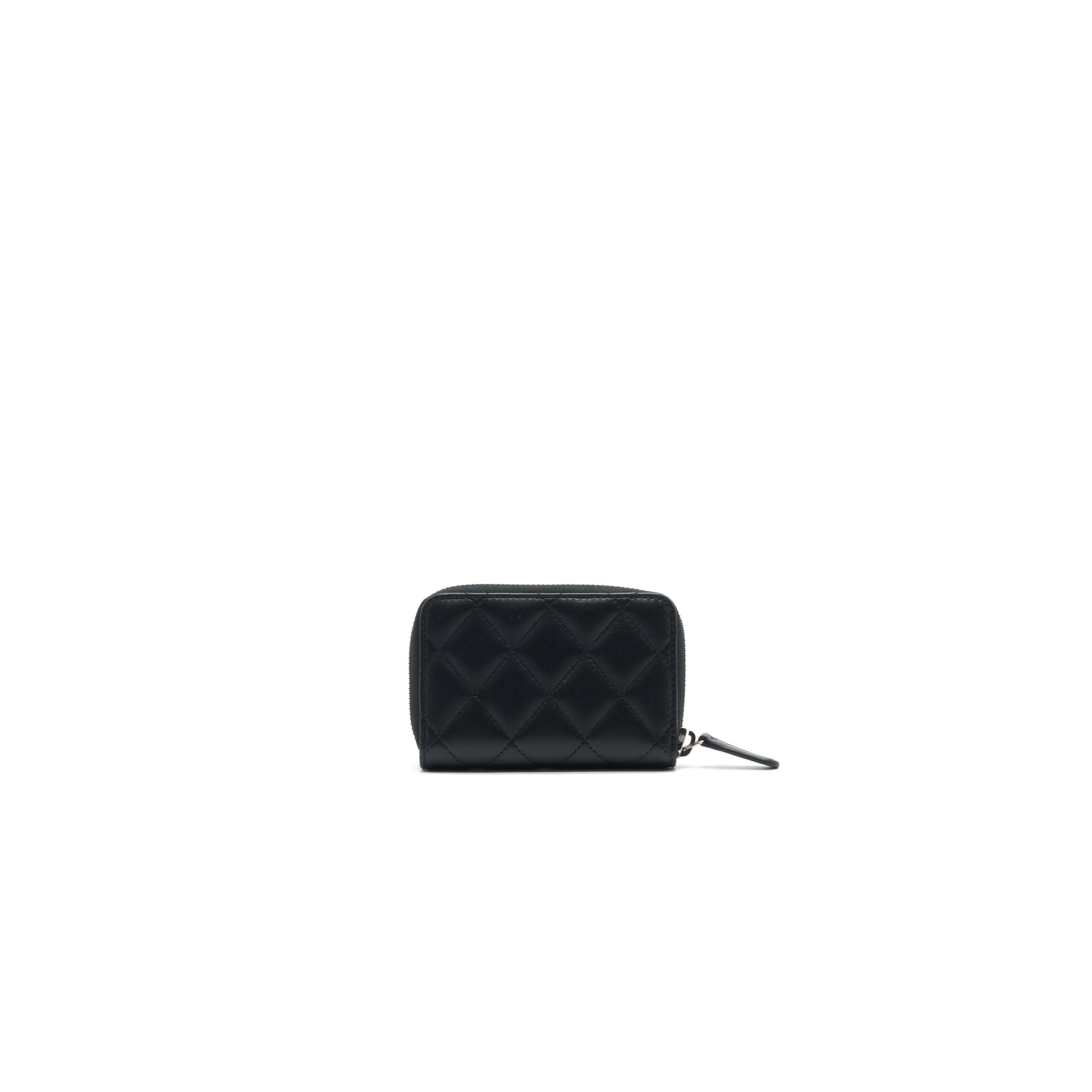 CHANEL CLASSIC ZIPPED COIN PURSE BLACK SHW LAMBSKIN