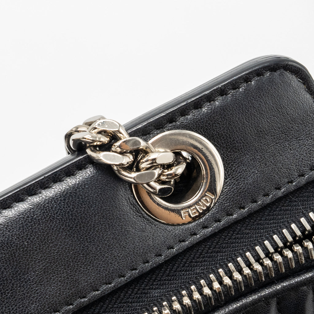 FENDI DOCTOM CHAIN SHOULDER BAG LEATHER BLACK SHW