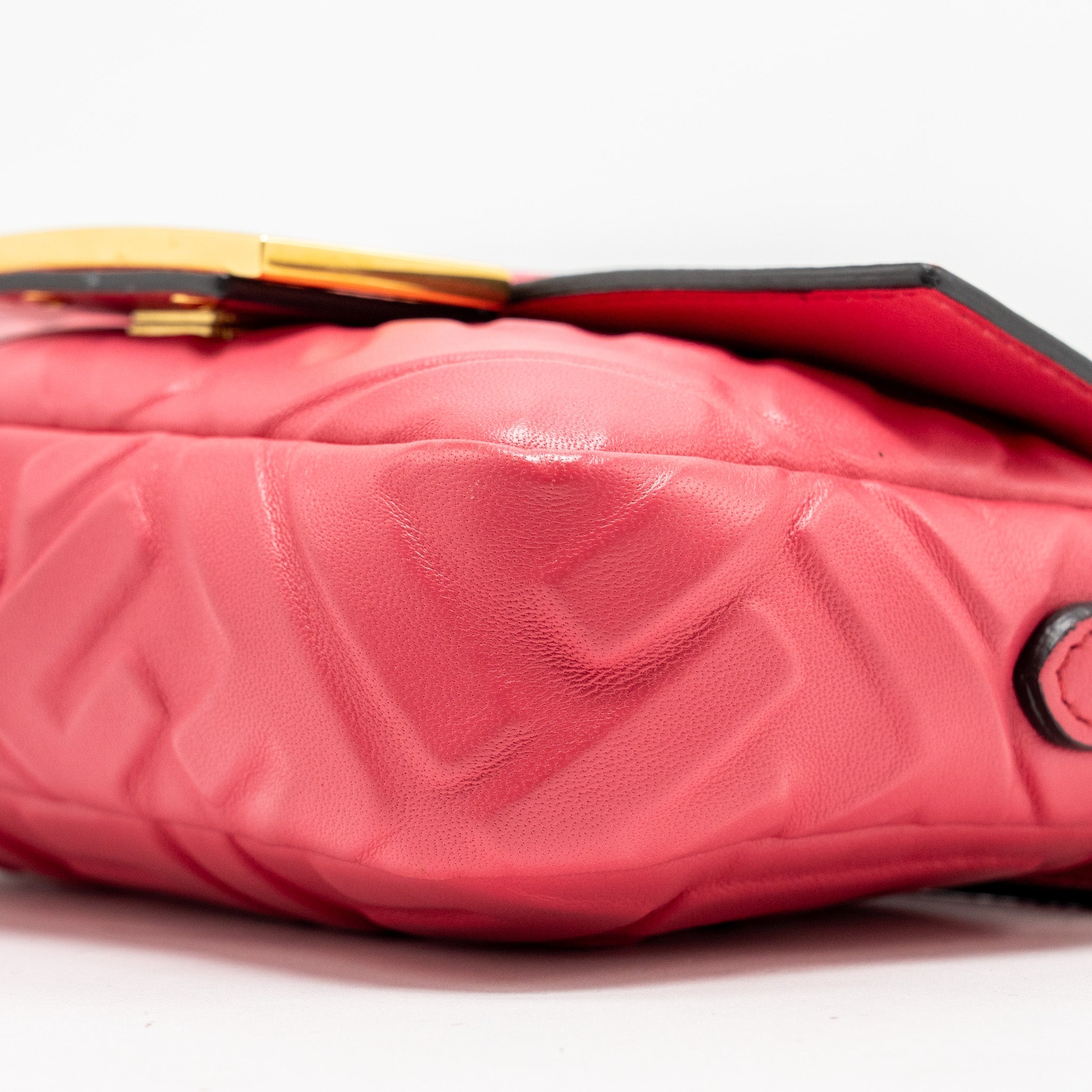 FENDI MINI BAGUETTE BAG NAPPA LAMBSKIN PINK GHW