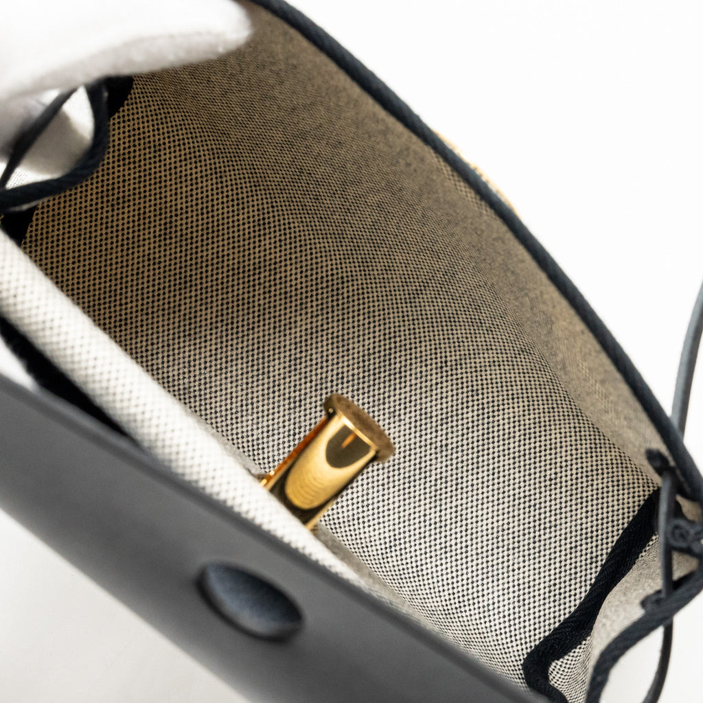 HERMES HERBAG MINI CANVAS/COWHIDE BLACK/ ECRU GHW