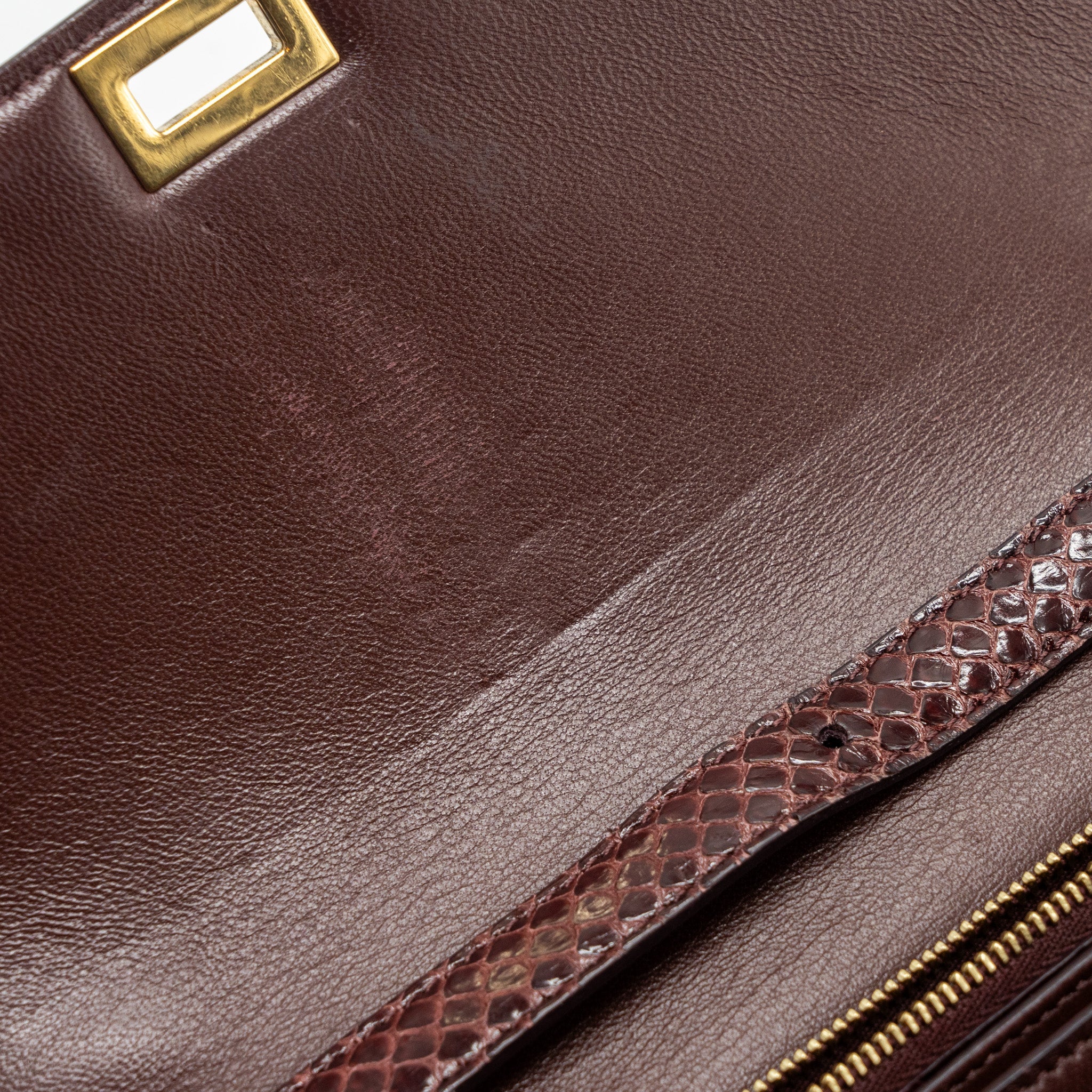 CELINE MEDIUM CLASSIC BOX BAG PYTHON BURGUNDY GHW