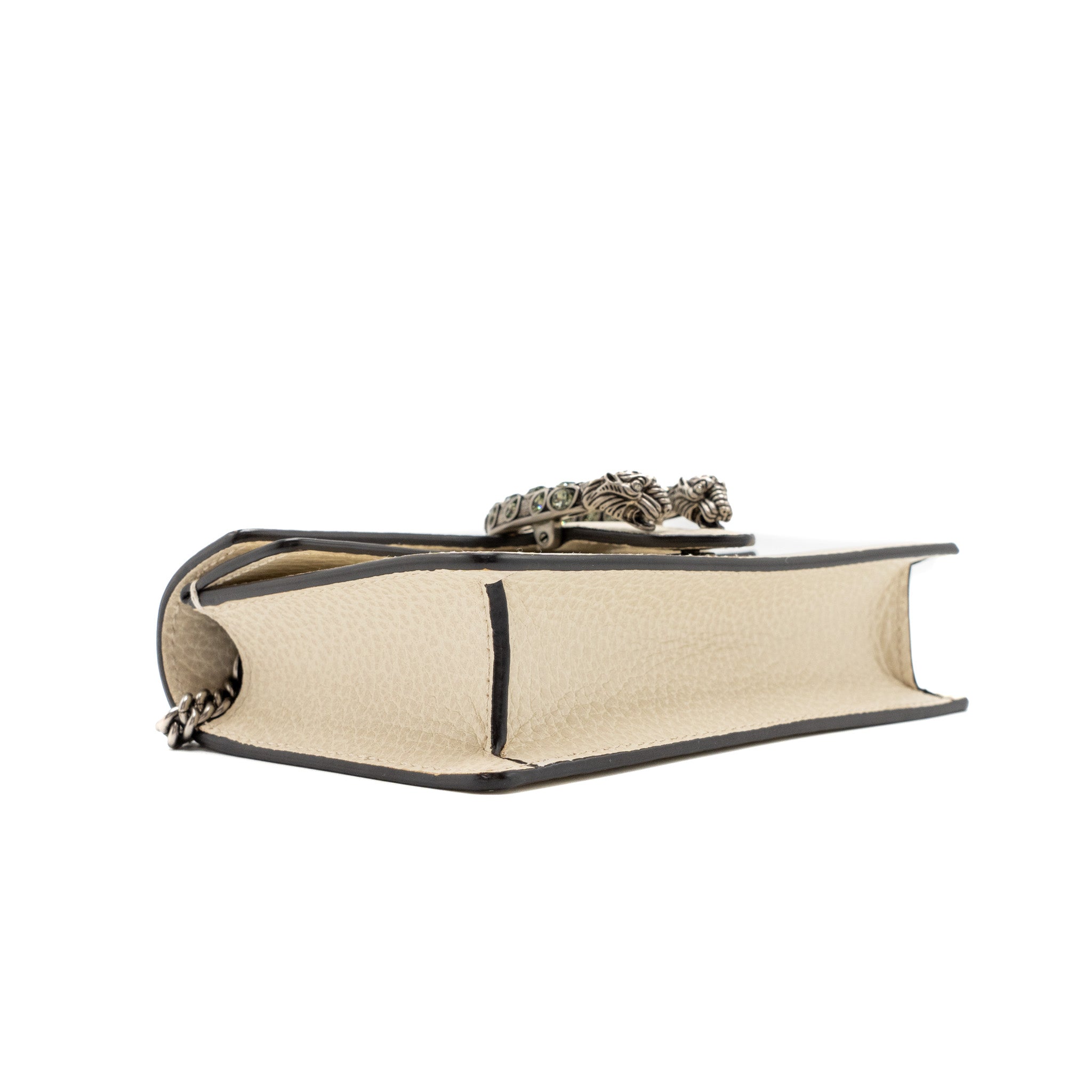 GUCCI SUPER MINI DIONYSUS CALFSKIN WHITE RUTHENIUM SHW