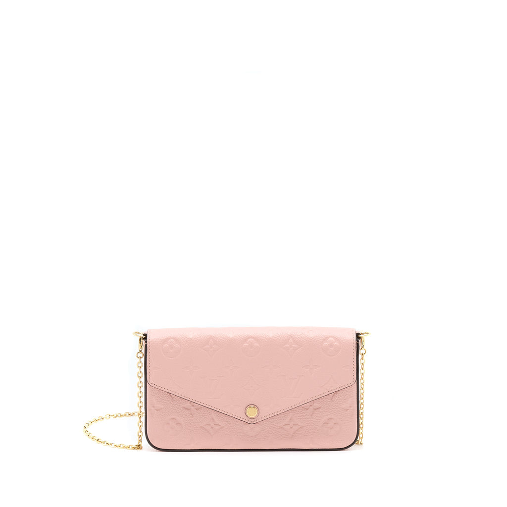 LOUIS VUITTON FELICIA POCHETTE MONOGRAM EMPREINTE ROSE POUNDER GHW