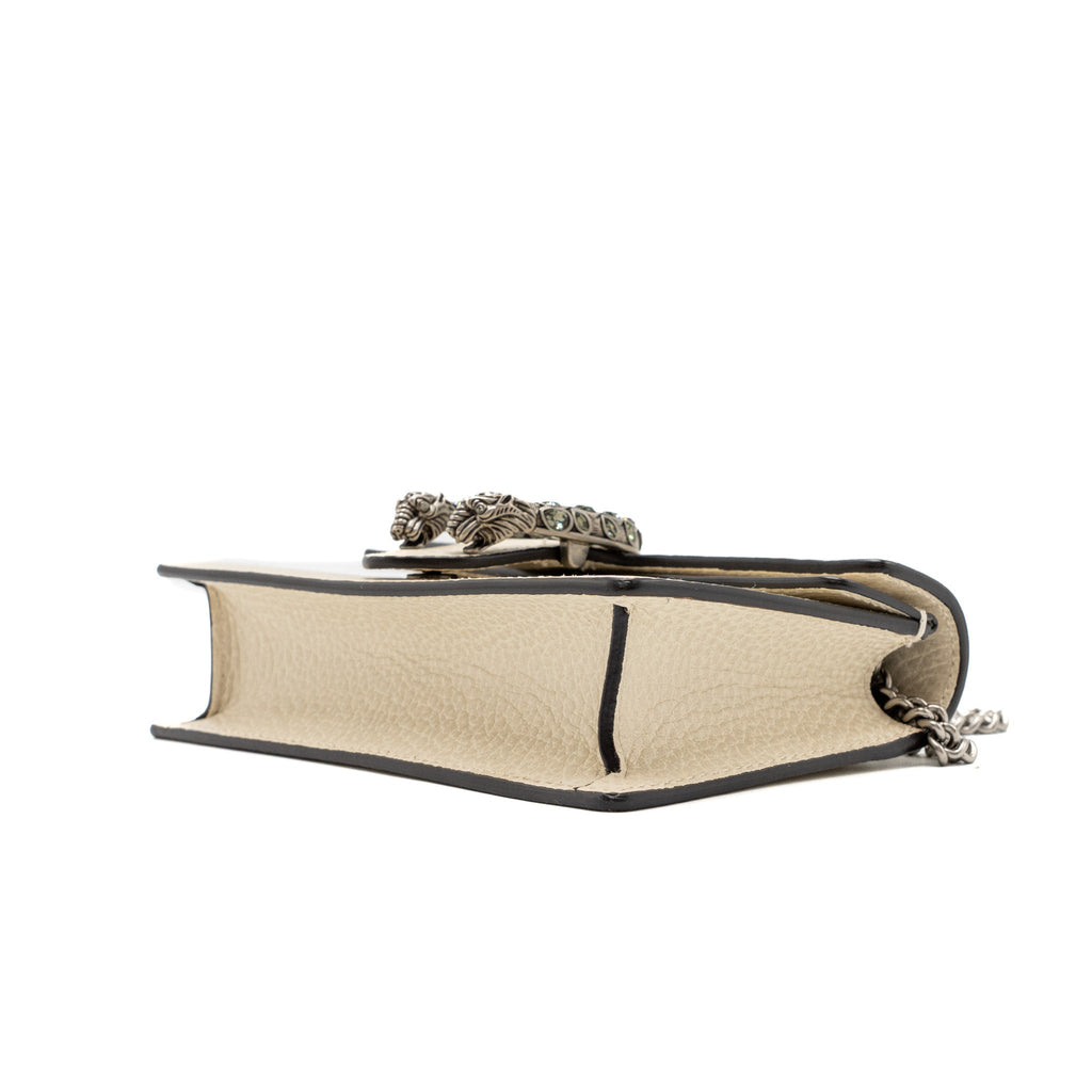 GUCCI SUPER MINI DIONYSUS CALFSKIN WHITE RUTHENIUM SHW