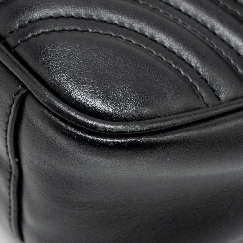 GUCCI MEDIUM GG MARMONT SHOULDER BAG CALFSKIN BLACK GHW