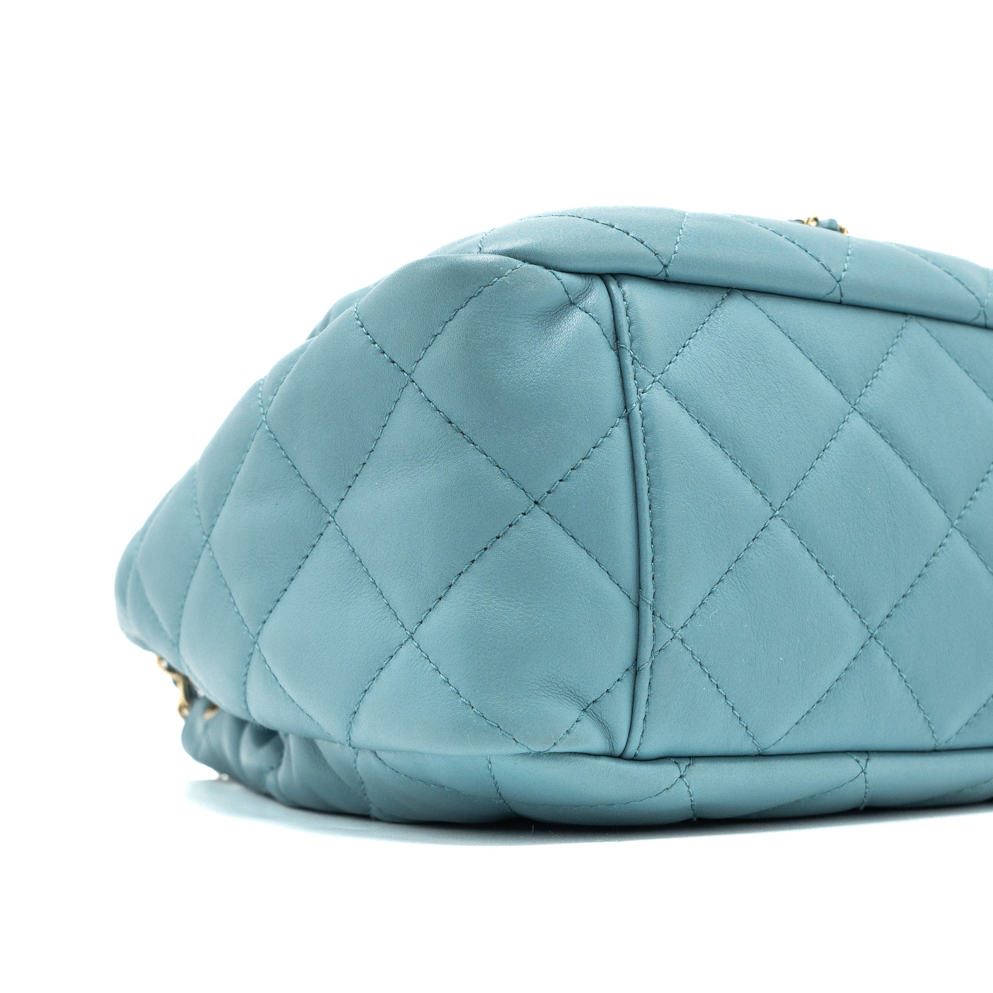 CHANEL BUCKET BAG CALFSKIN LIGHT BLUE LGHW