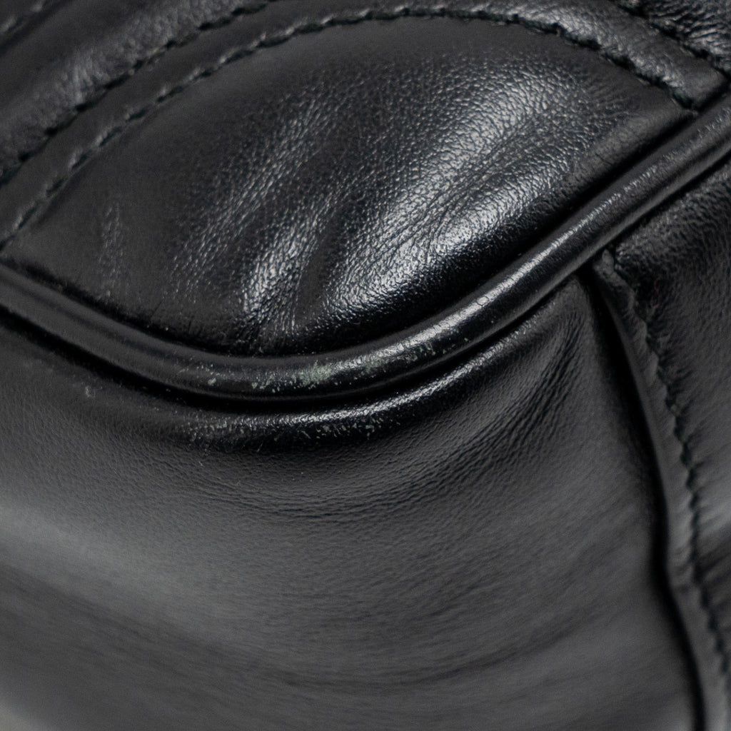 GUCCI MEDIUM GG MARMONT SHOULDER BAG CALFSKIN BLACK GHW