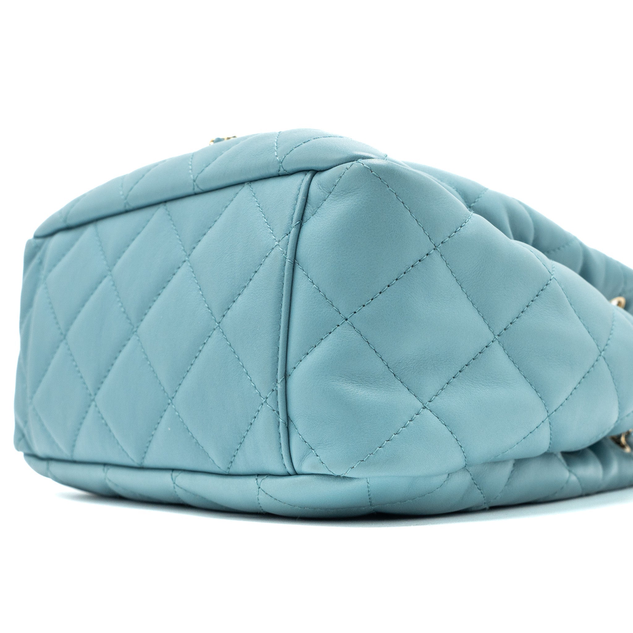 CHANEL BUCKET BAG CALFSKIN LIGHT BLUE LGHW