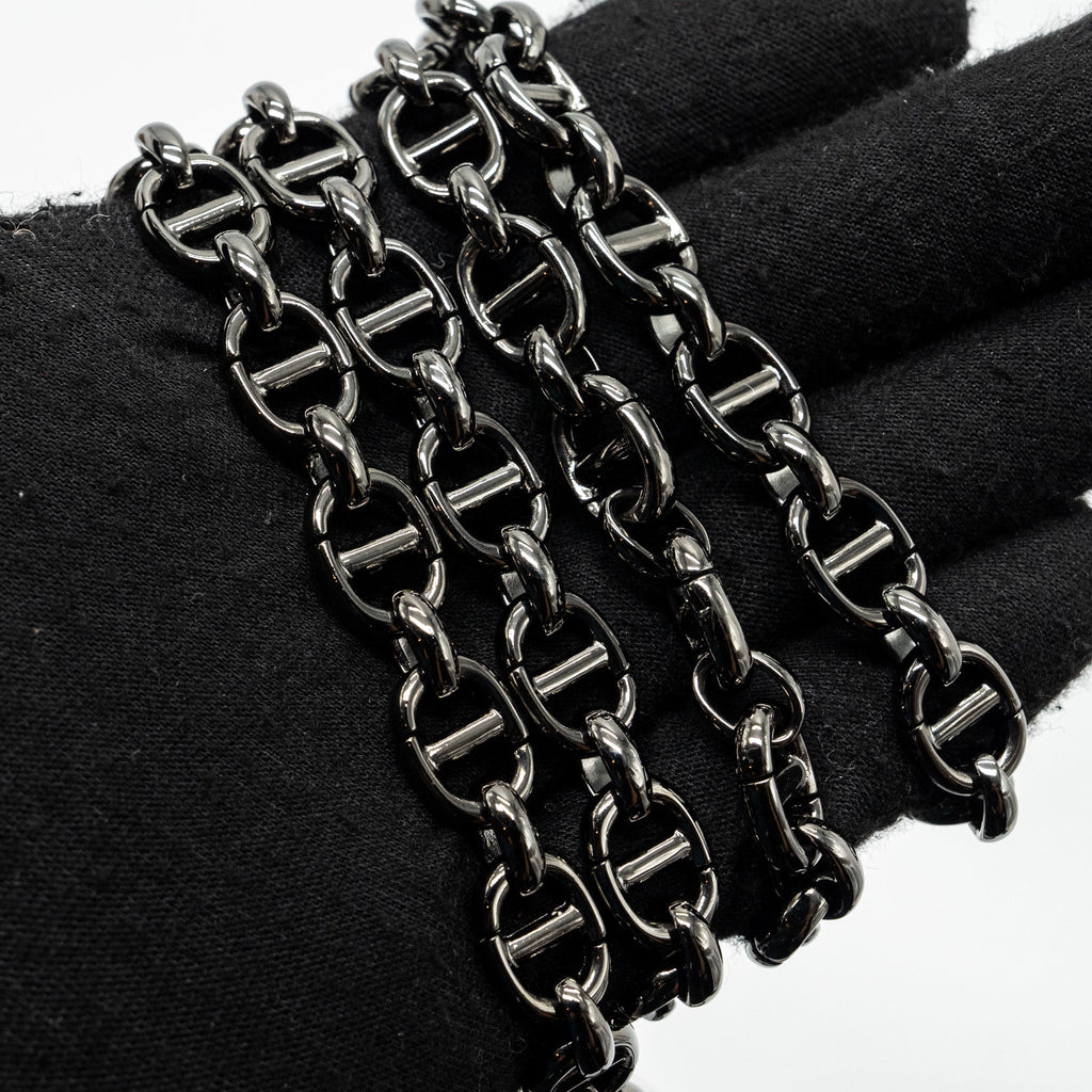 DIOR DIORDOUBLE CLUTCH WITH CHAINS CALFSKIN ARGENT BLACK HARDWARE