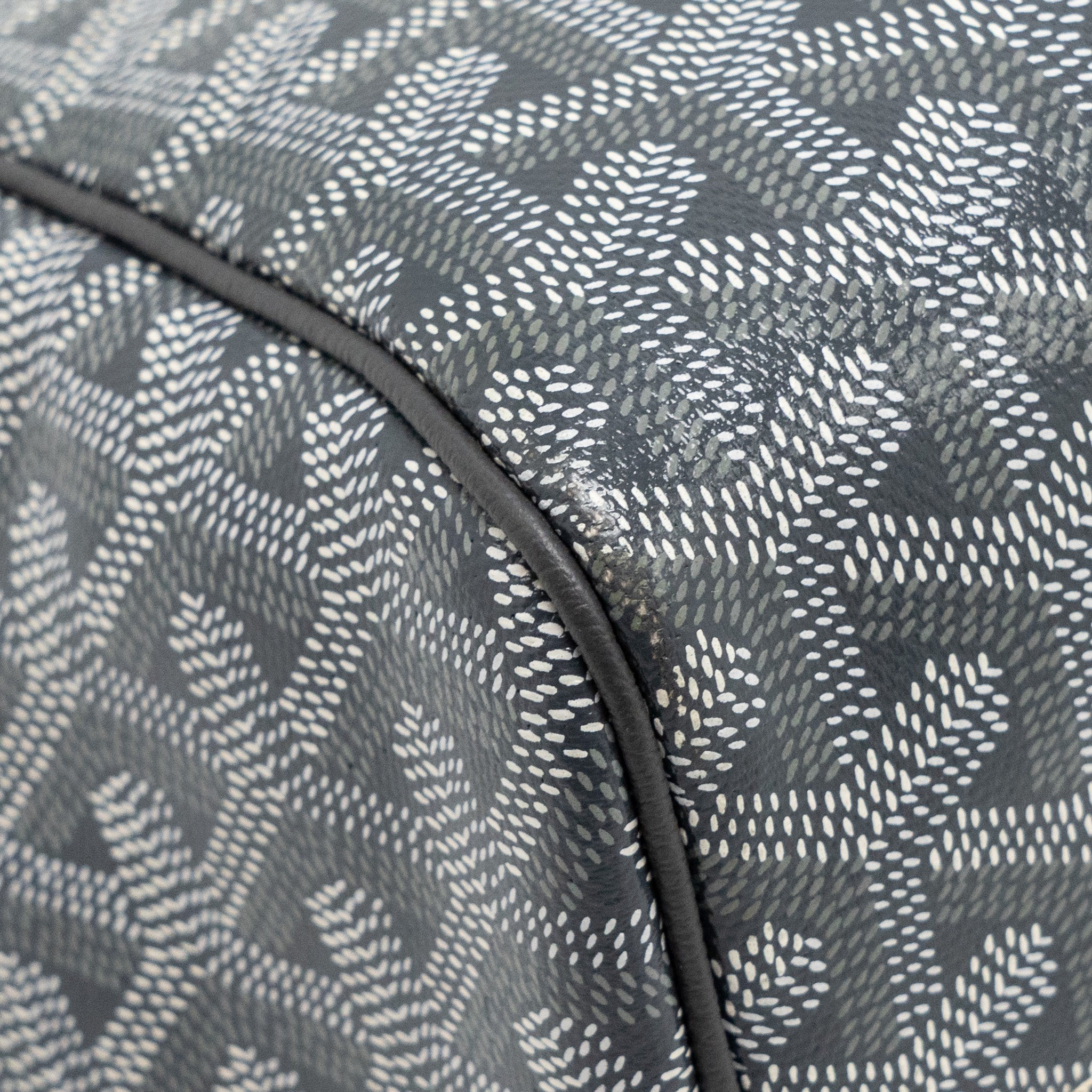 GOYARD ROUETTE SOUPLE PM BAG GOYARDLINE CANVAS / CALFSKIN GREY SHW
