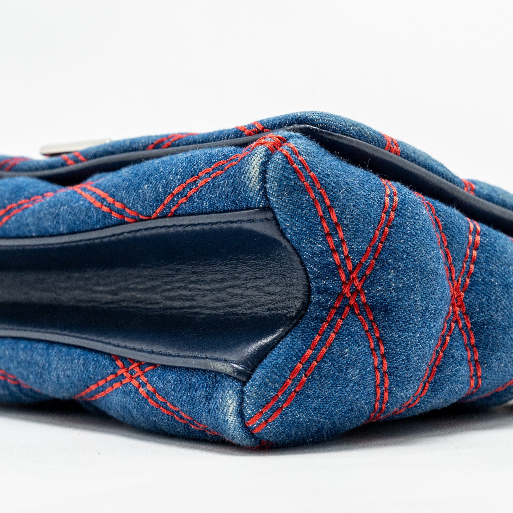 LOUIS VUITTON MALLETAHE GO-14 MM BAG DENIM/LEATHER BLUE/RED SHW