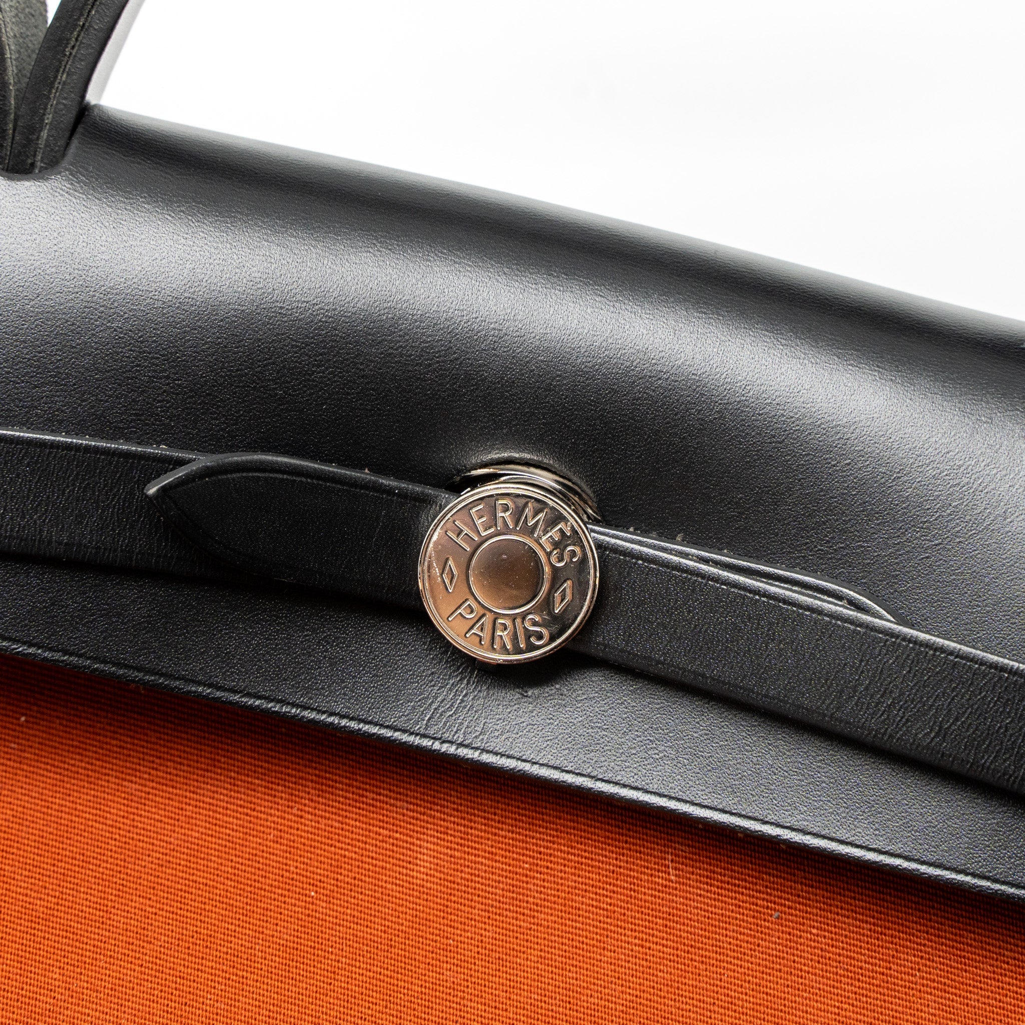 HERMES HERBAG 31 CANVAS/HUNTER CUIVRE/BLACK SHW