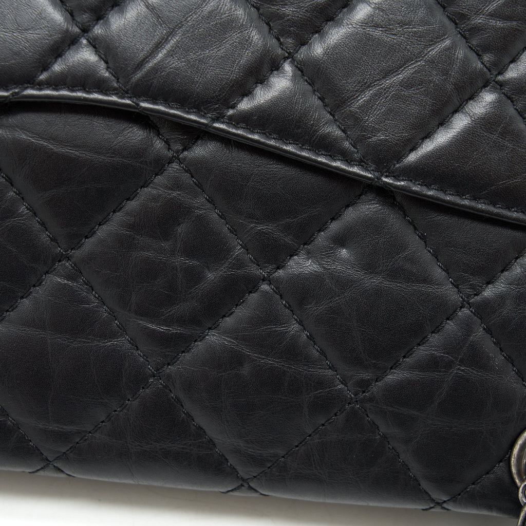 CHANEL 2.55 227 REISSUE CALFSKIN BLACK RUTHENIUM HARDWARE