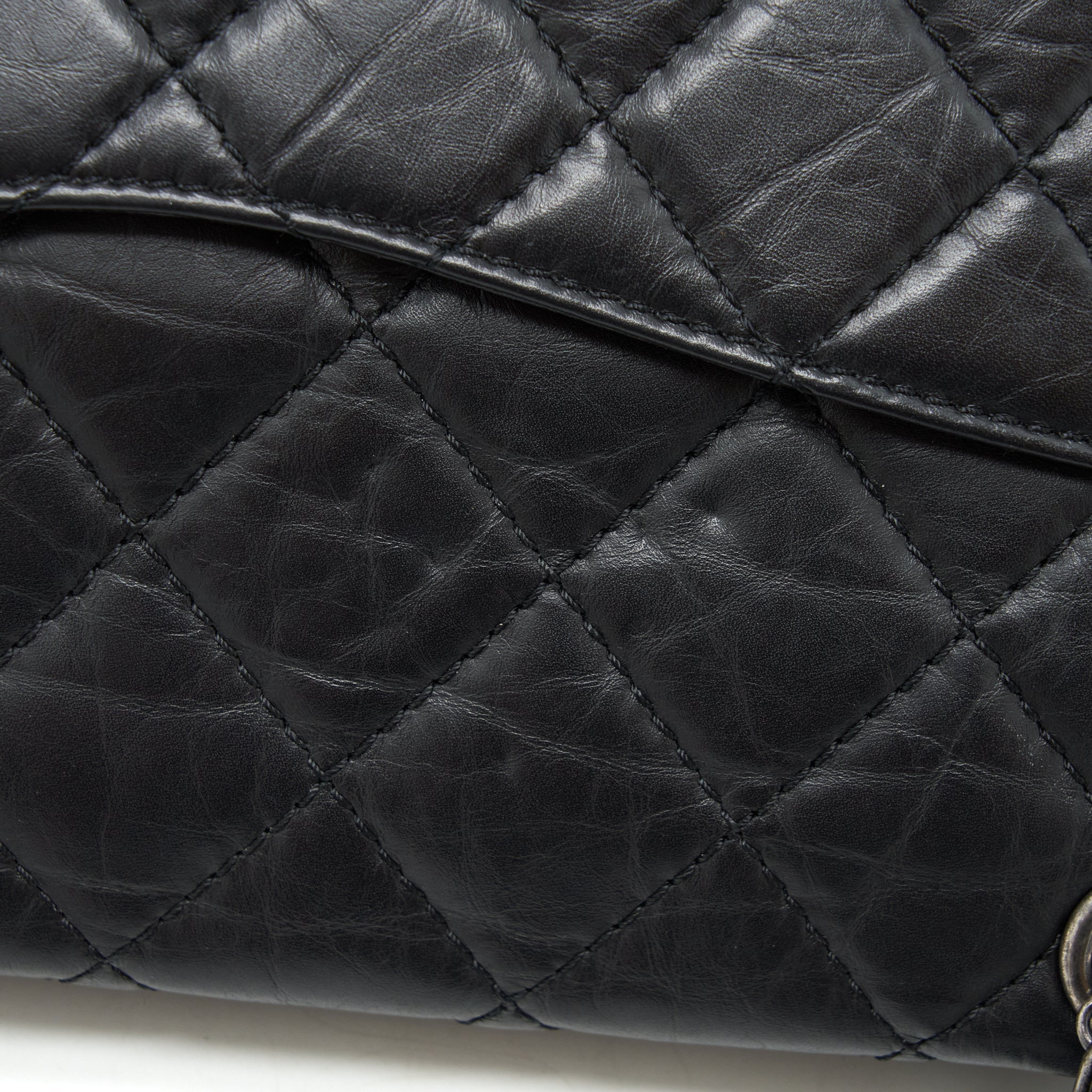 CHANEL 2.55 227 REISSUE CALFSKIN BLACK RUTHENIUM HARDWARE
