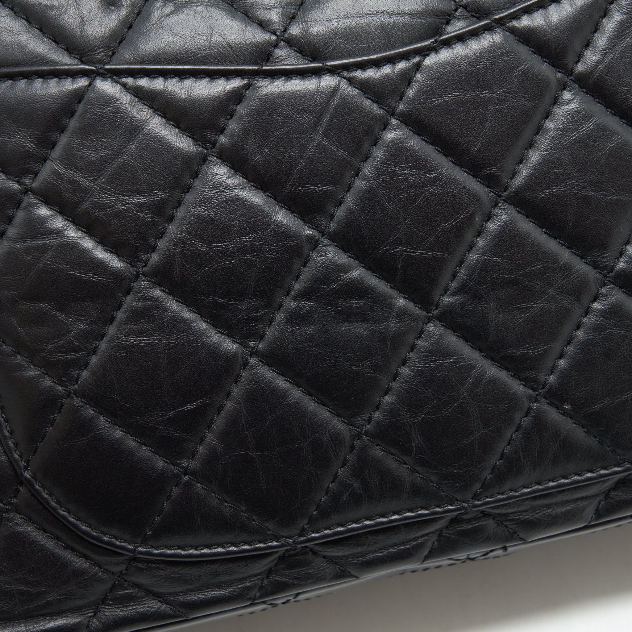 CHANEL 2.55 227 REISSUE CALFSKIN BLACK RUTHENIUM HARDWARE