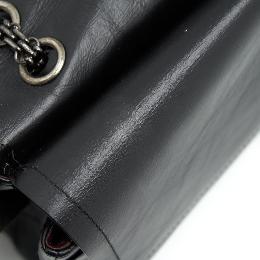 CHANEL 2.55 227 REISSUE CALFSKIN BLACK RUTHENIUM HARDWARE