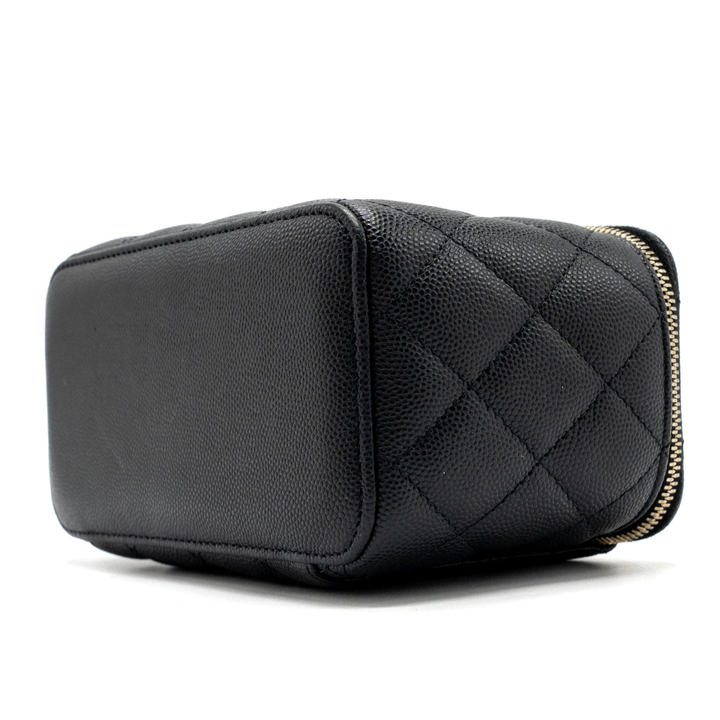 CHANEL LONG VANITY CASE CAVIAR BLACK LGHW