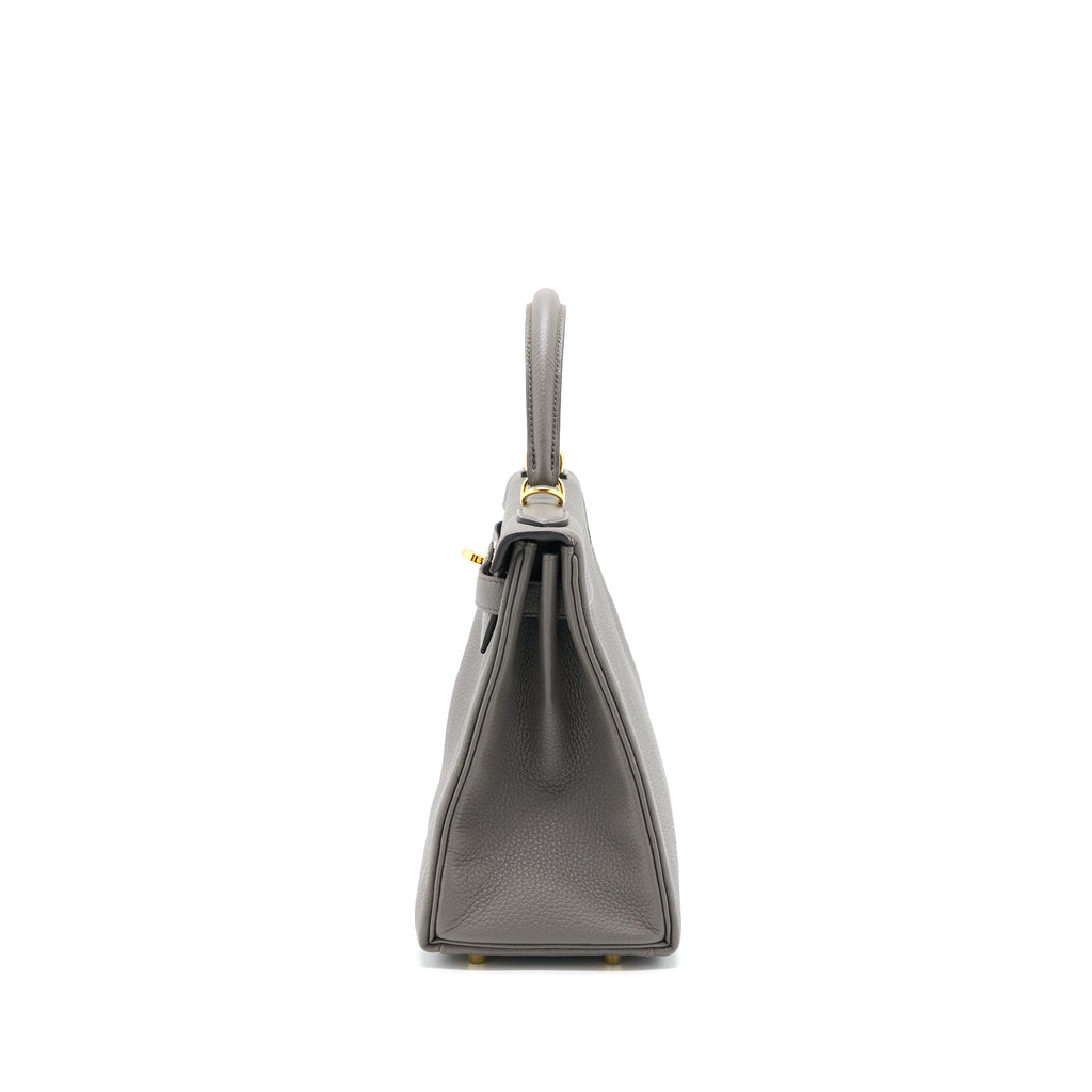 HERMES KELLY 28 TOGO 8F GRIS ETAIN GHW