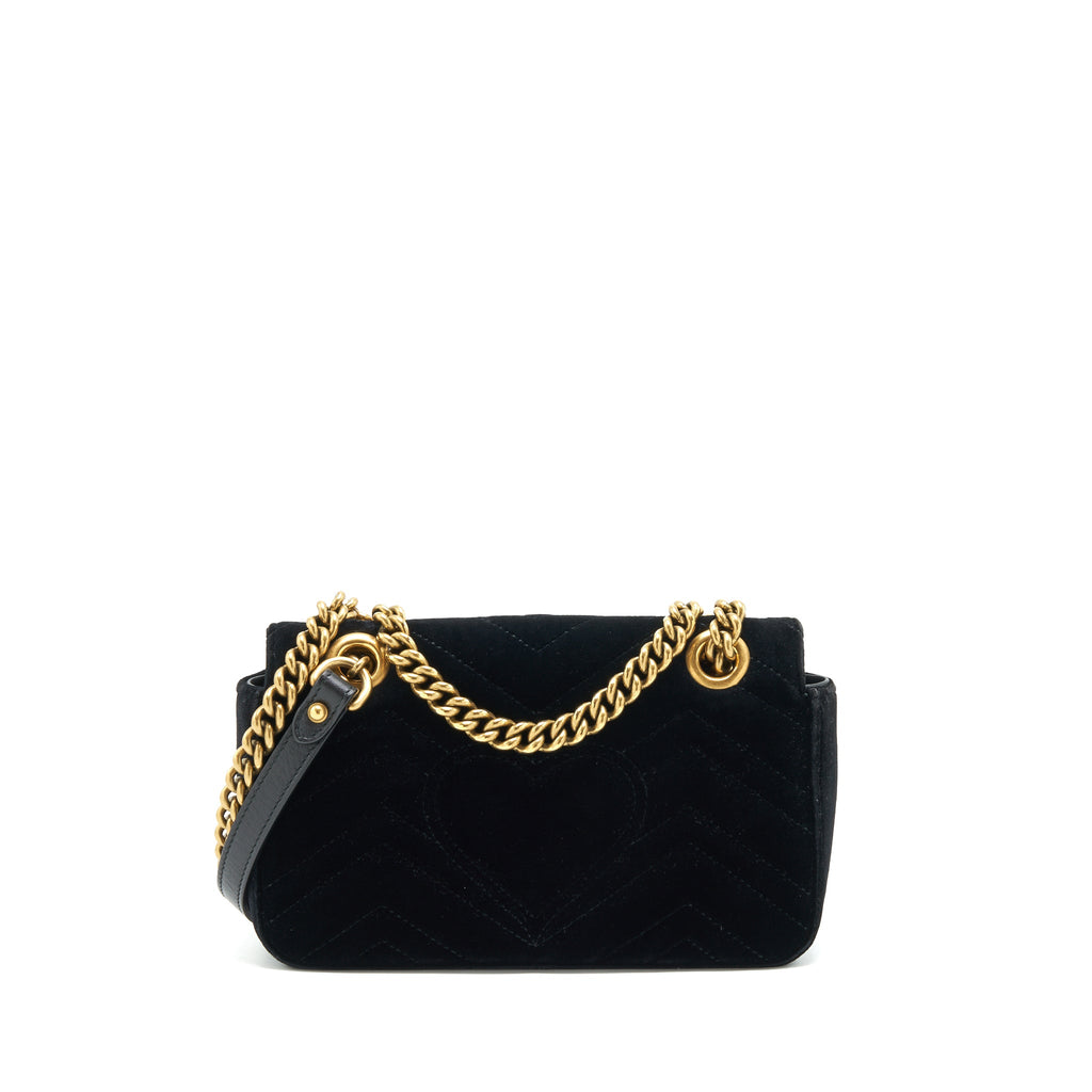 GUCCI MINI MARMONT VELVET BLACK GHW