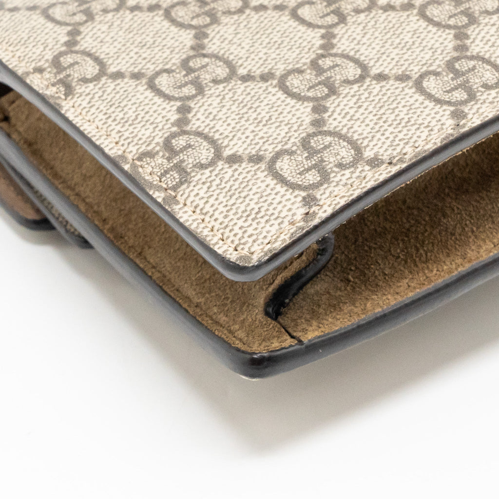 GUCCI SUPER MINI DIONYSUS CANVAS / SUEDE LEATHER BEIGE SHW