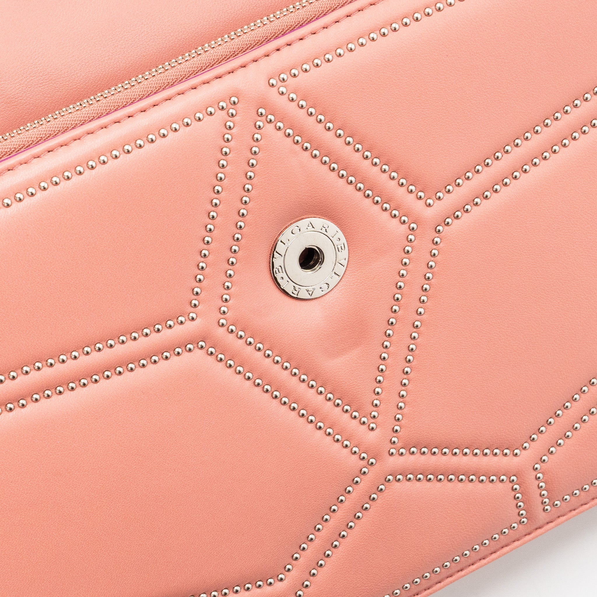 BVLGARI SERPENTI FOREVER SHOULDER BAG STUD LIMITED LAMBSKIN DARK PINK SHW
