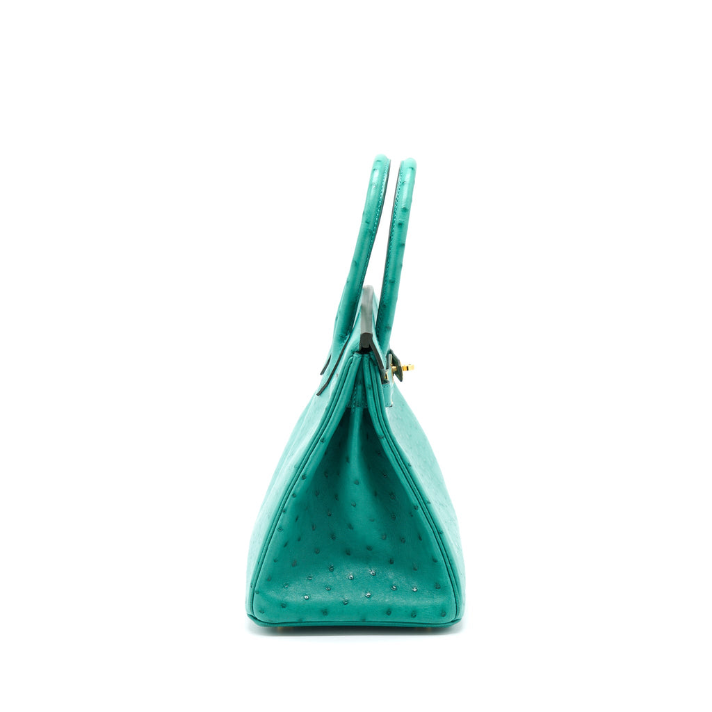 HERMES BIRKIN 30 OSTRICH U1 VERT VERONE GHW
