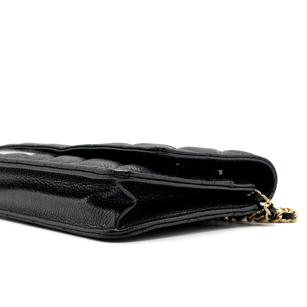 CHANEL CLASSIC WALLET ON CHAIN BLACK CAVIAR BLACK GHW