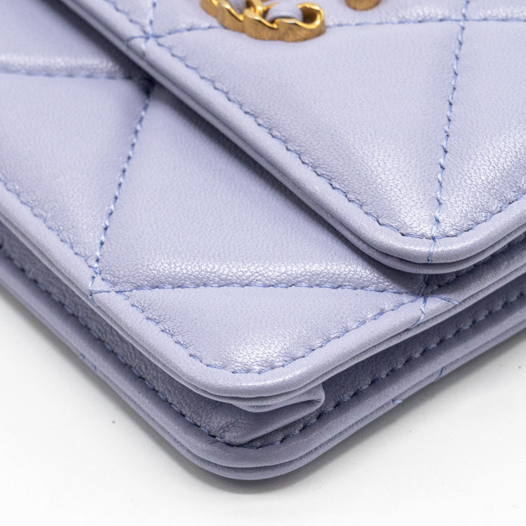 CHANEL 19 MINI BELT BAG LAMBSKIN LIGHT PURPLE MULTICOLOUR HARDWARE
