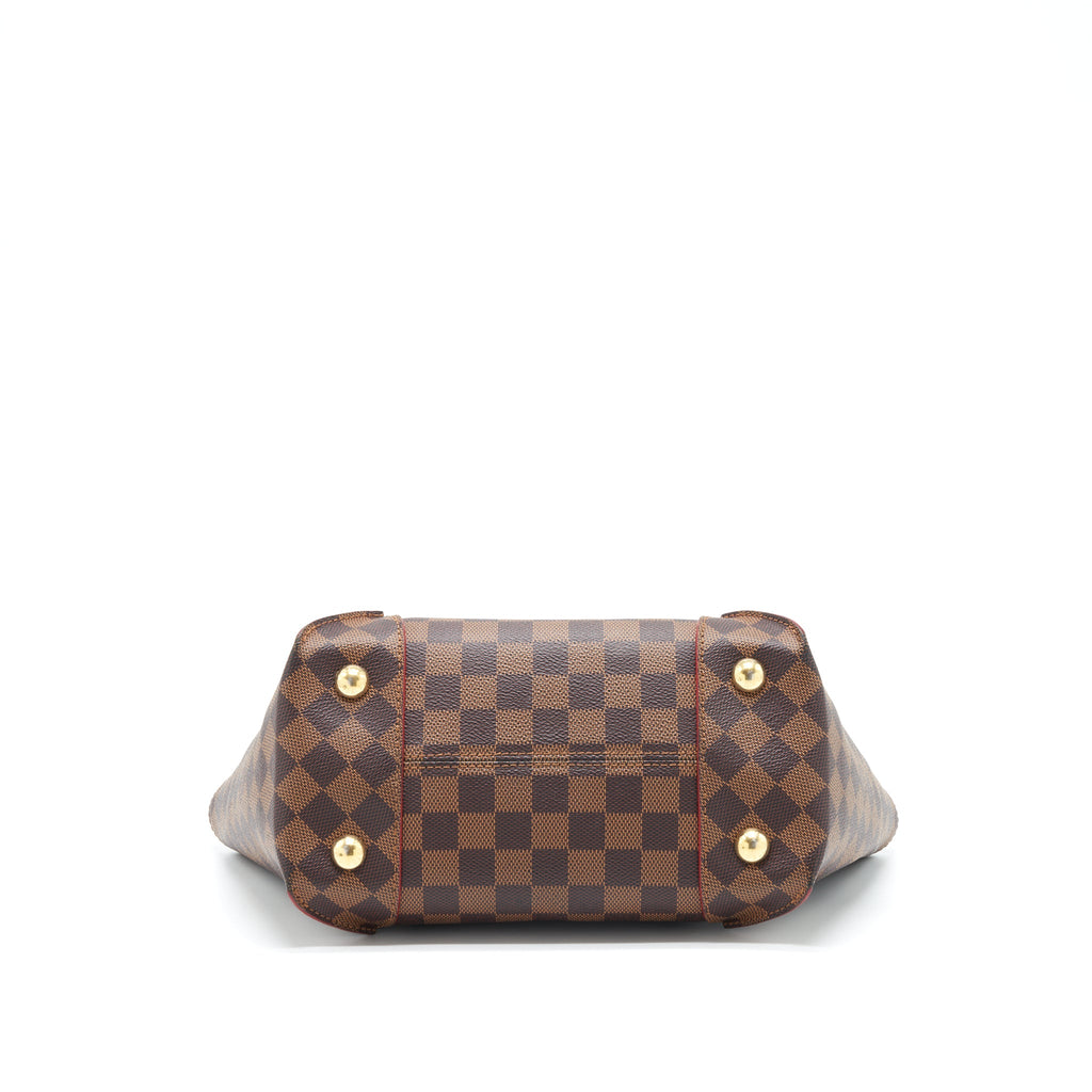LOUIS VUITTON TOP HANDLE TOTE BAG WITH STRAP DAMIER EBENE/RED GHW