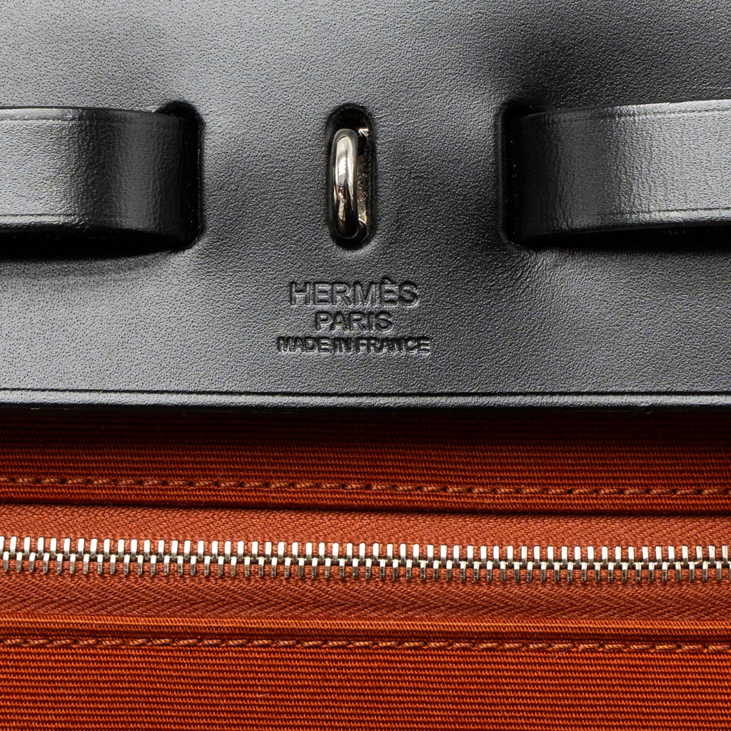 HERMES HERBAG 31 CANVAS/HUNTER CUIVRE/BLACK SHW
