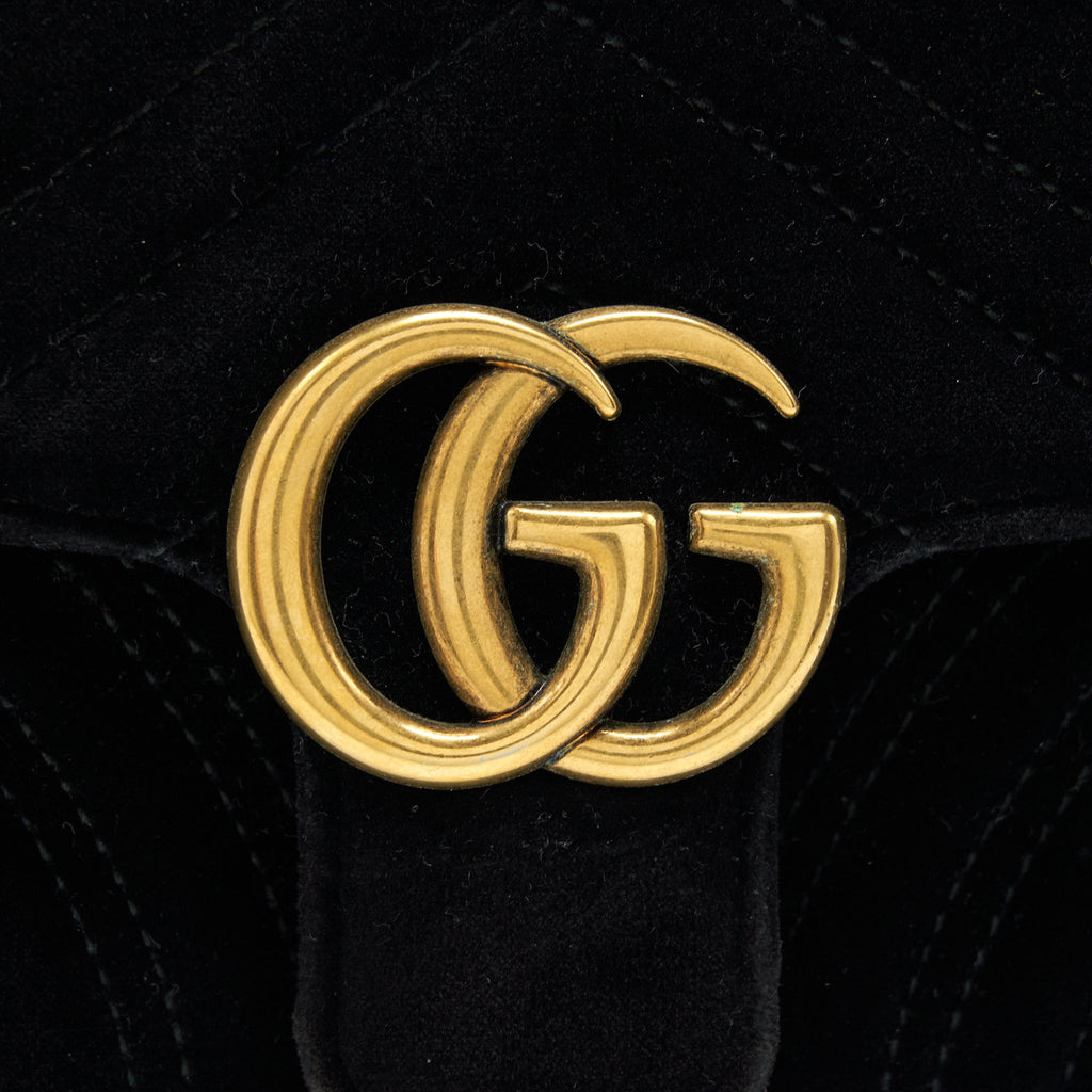 GUCCI MINI MARMONT VELVET BLACK GHW