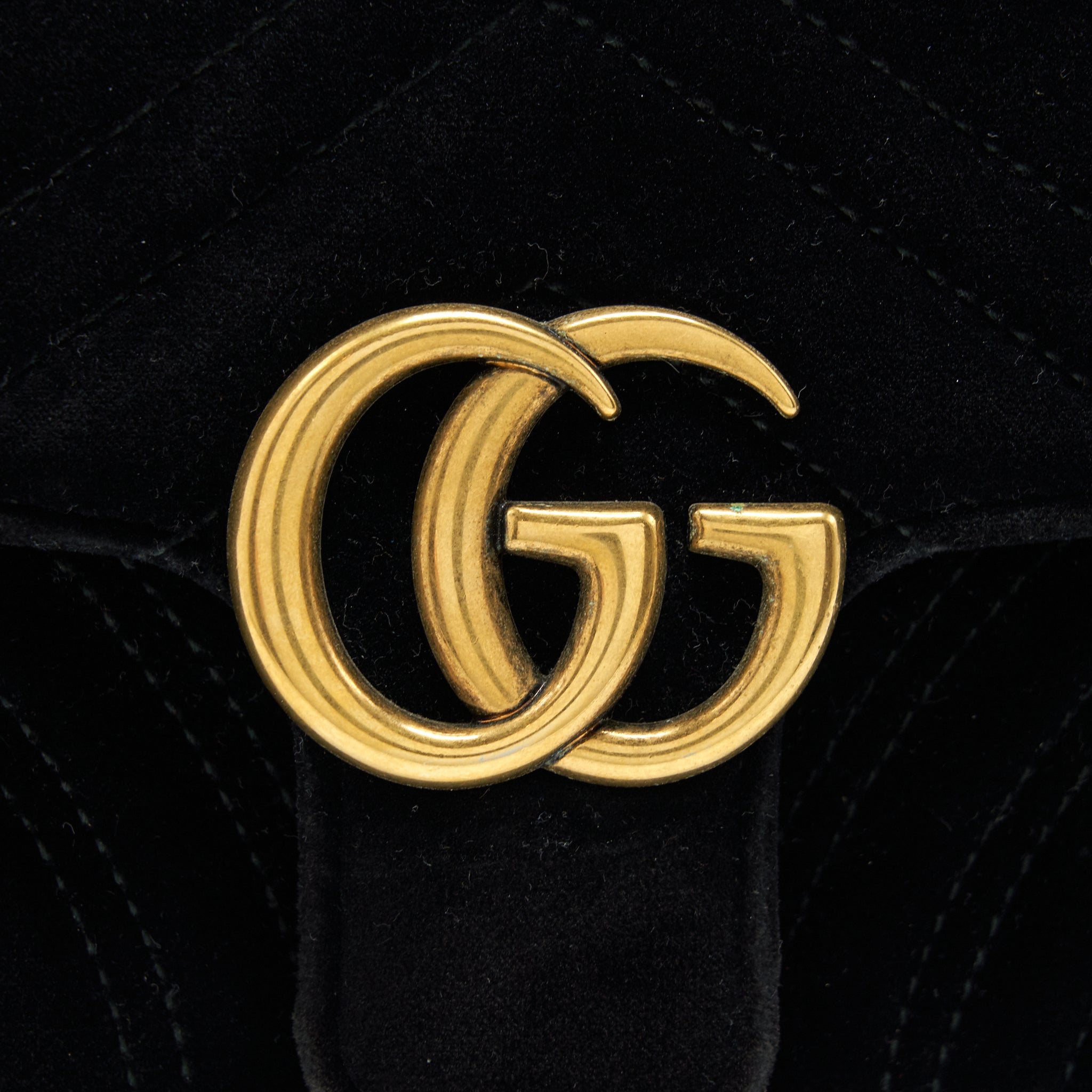 GUCCI MINI MARMONT VELVET BLACK GHW