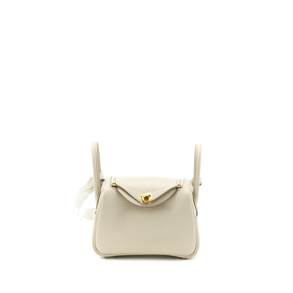 HERMES MINI LINDY CLEMENCE BETON GHW