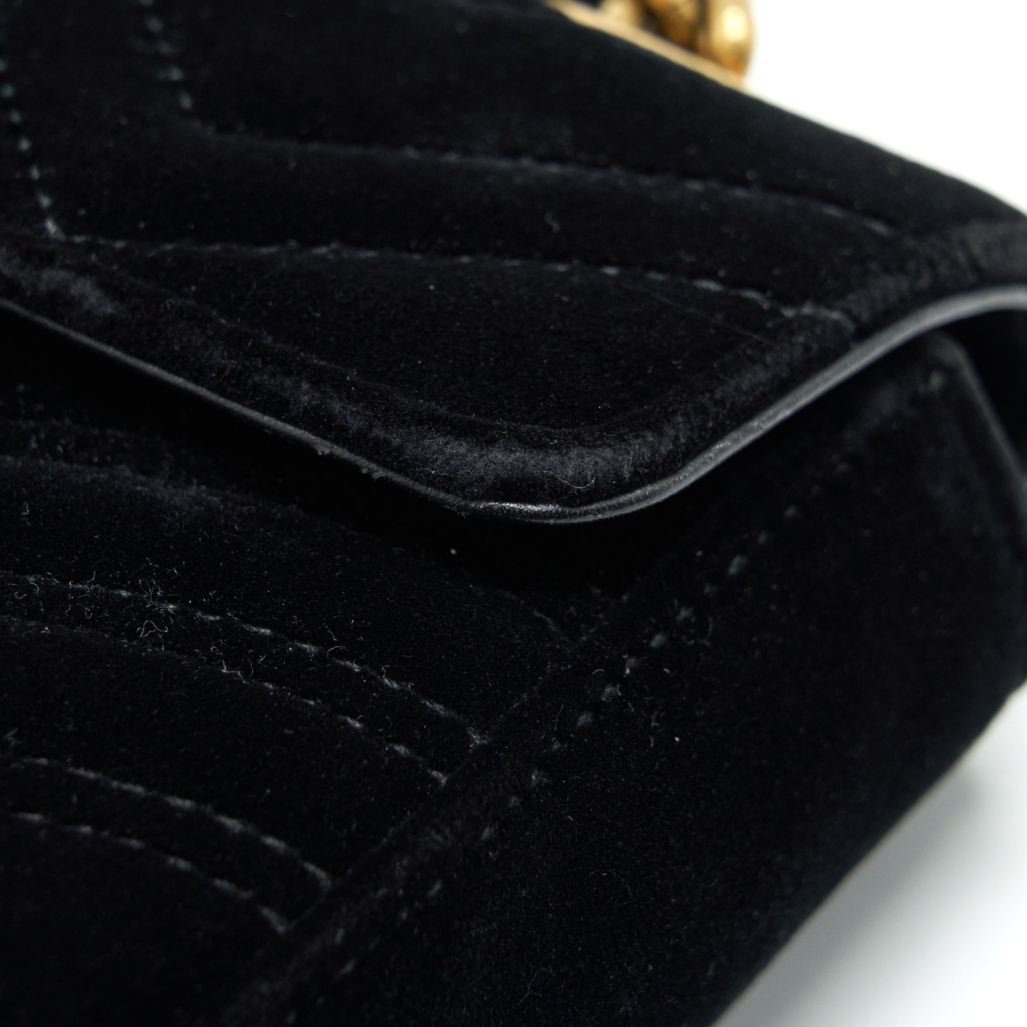 GUCCI MINI MARMONT VELVET BLACK GHW