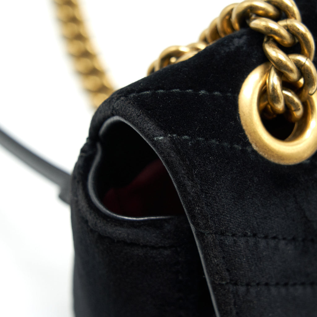 GUCCI MINI MARMONT VELVET BLACK GHW