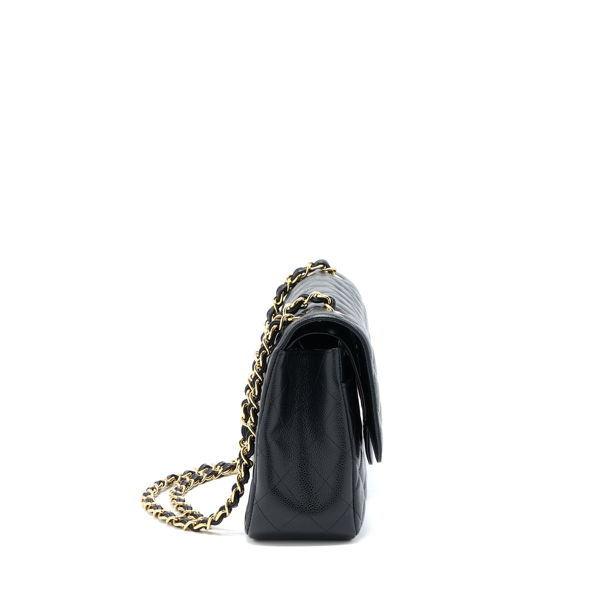 CHANEL JUMBO CLASSIC DOUBLE FLAP BAG CAVIAR BLACK GHW